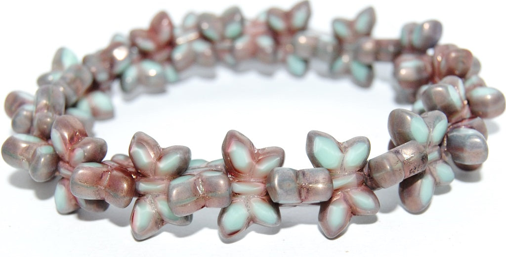 Table Cut Butterfly Beads, 77553 Bronze (77553 14415), Glass, Czech Republic