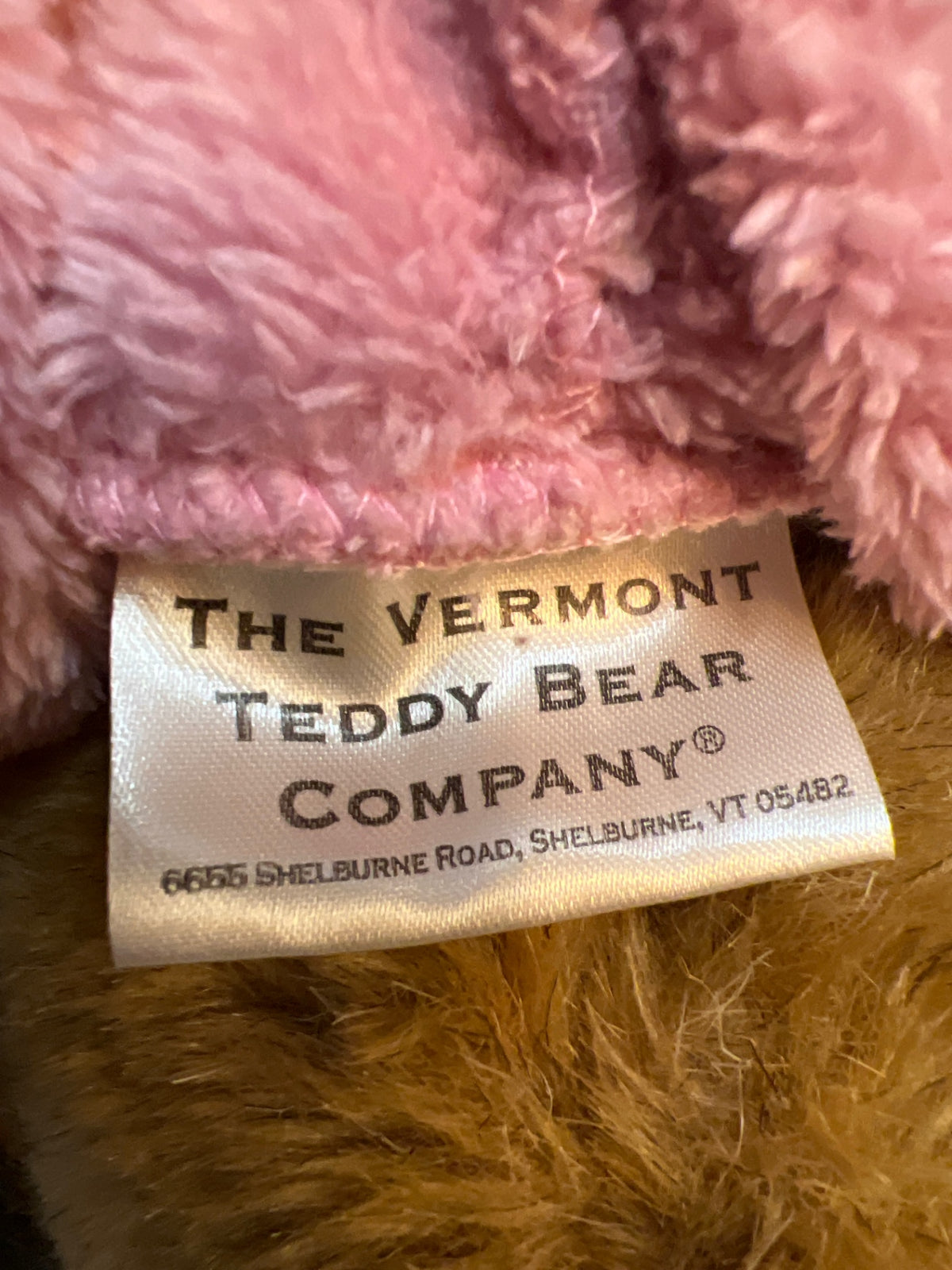 The Vermont Teddy Bear Company Plush Toy Synthetic Fur Pink and Brown Plush Toy The Vermont Teddy Bear Company