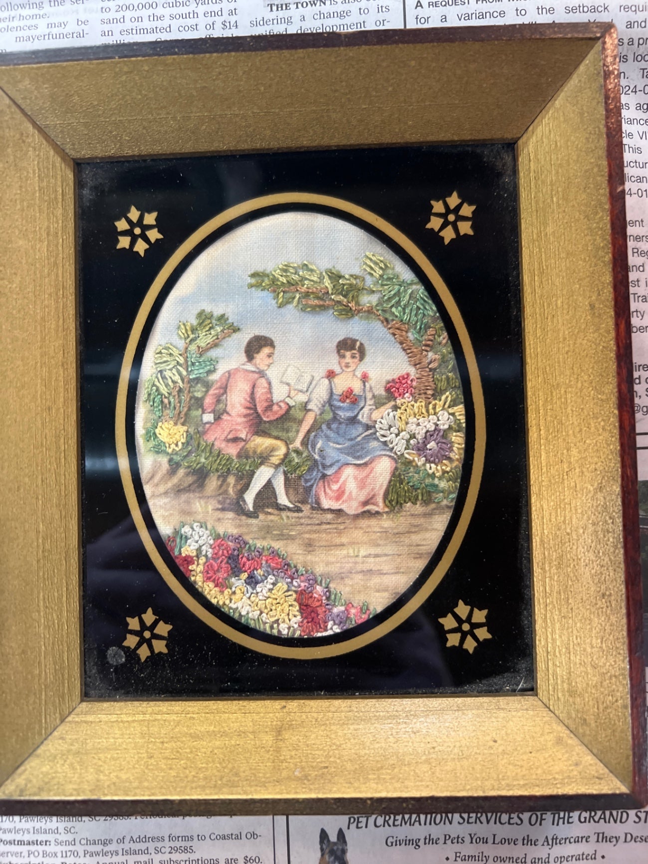 Framed Art Paper and Wood Multicolor