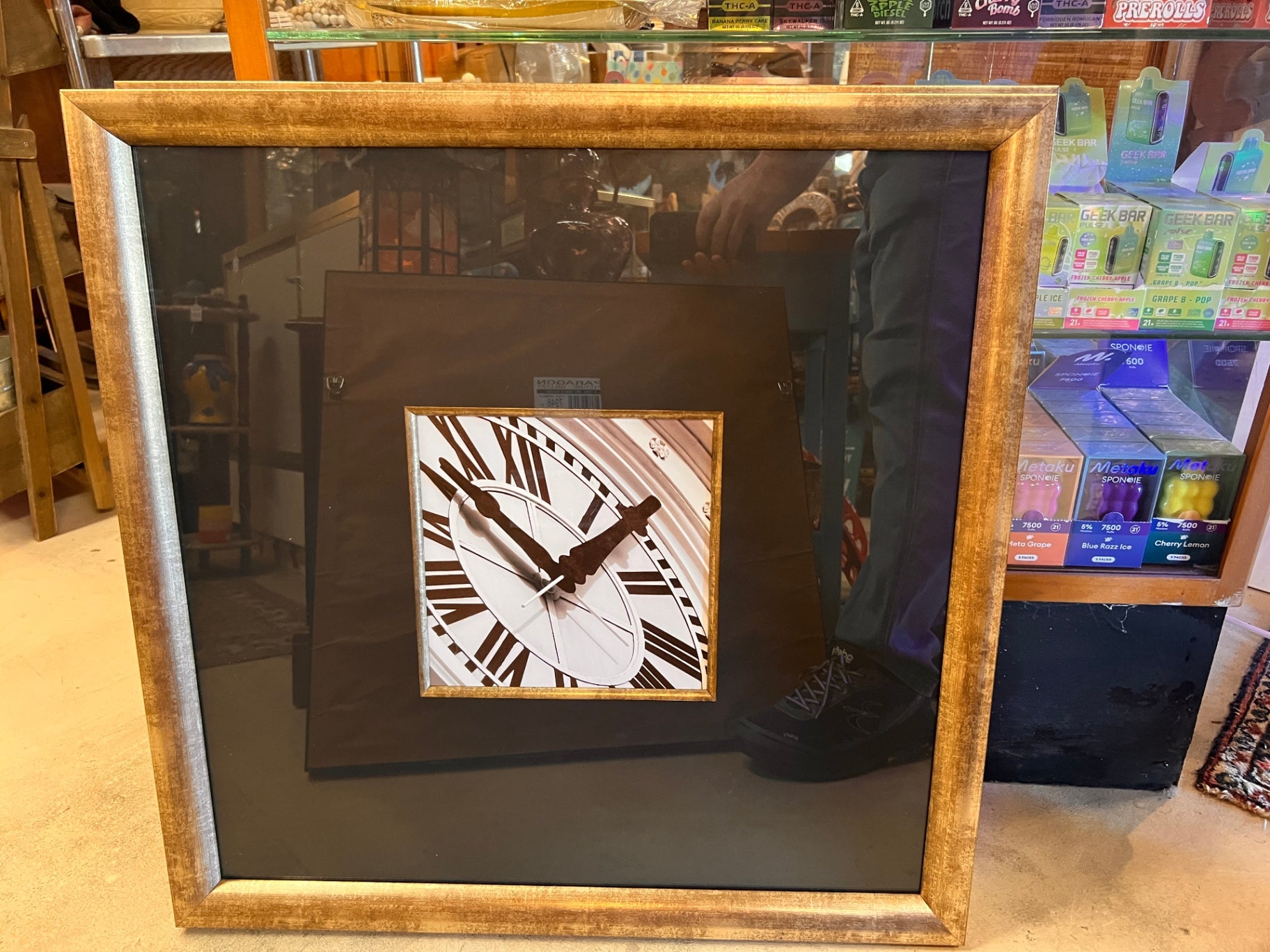 Set of 3 Three Art Print Brown and White Wood and Glass