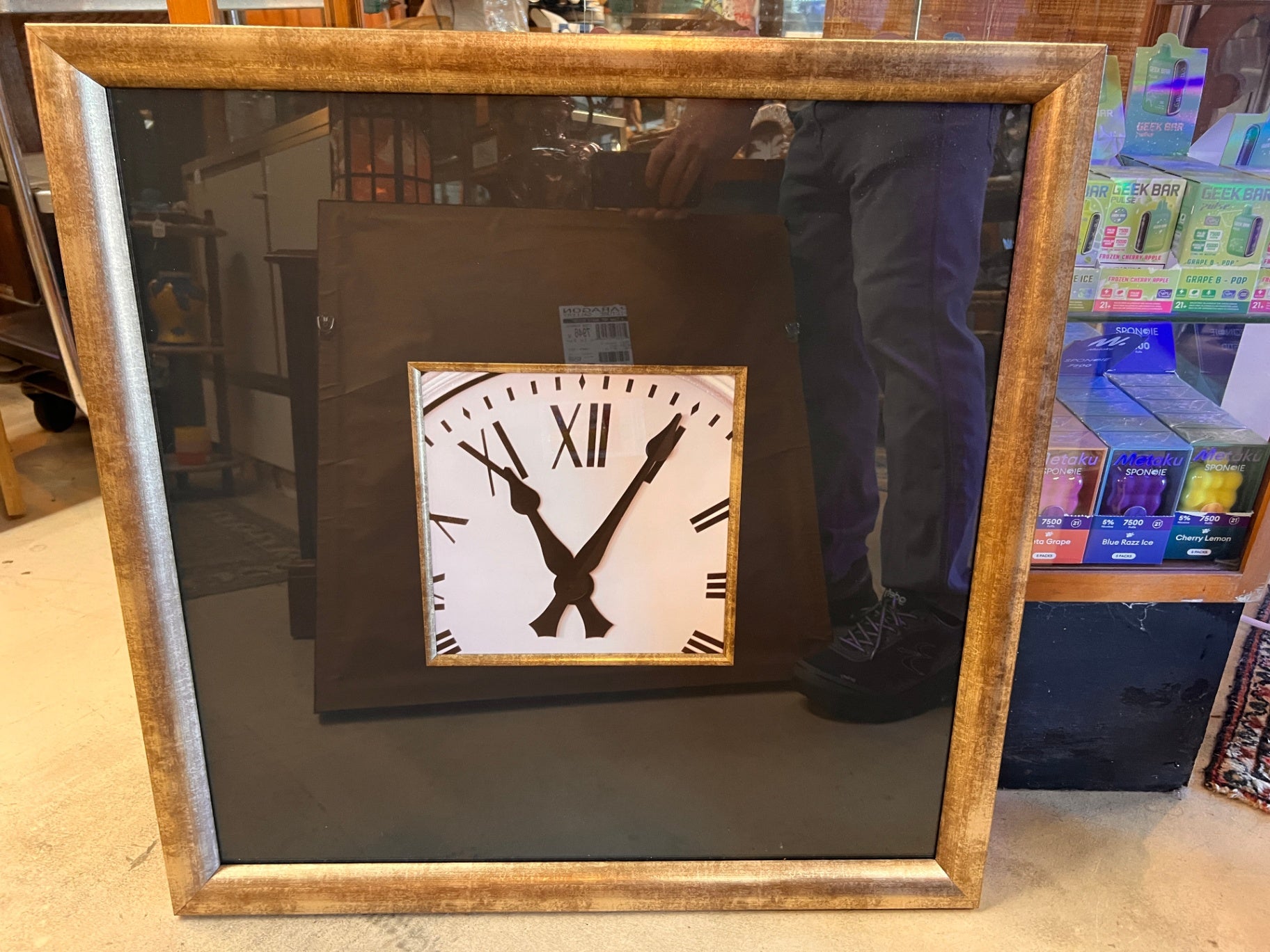 Set of 3 Three Art Print Brown and White Wood and Glass