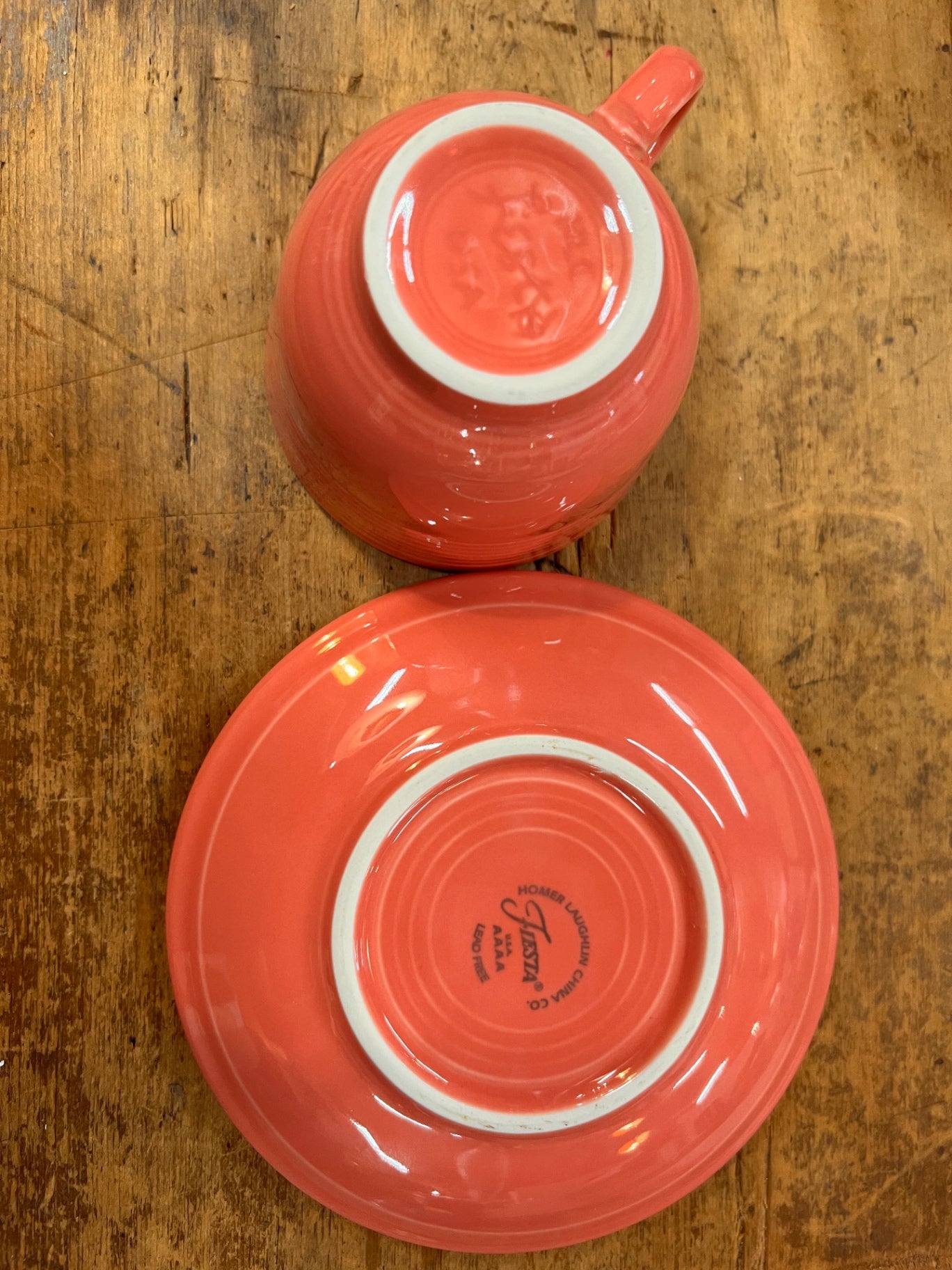 Fiesta Cup and Saucer Flamingo Ceramic 