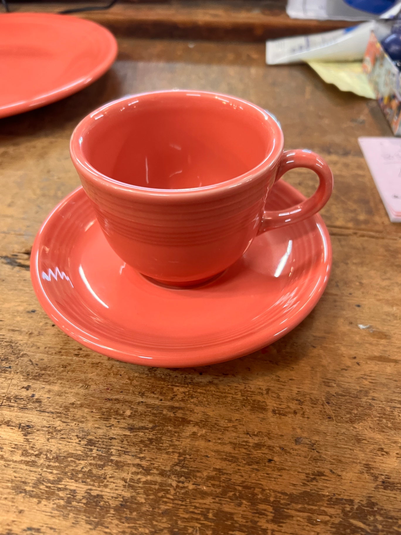 Fiesta Cup and Saucer Flamingo Ceramic 