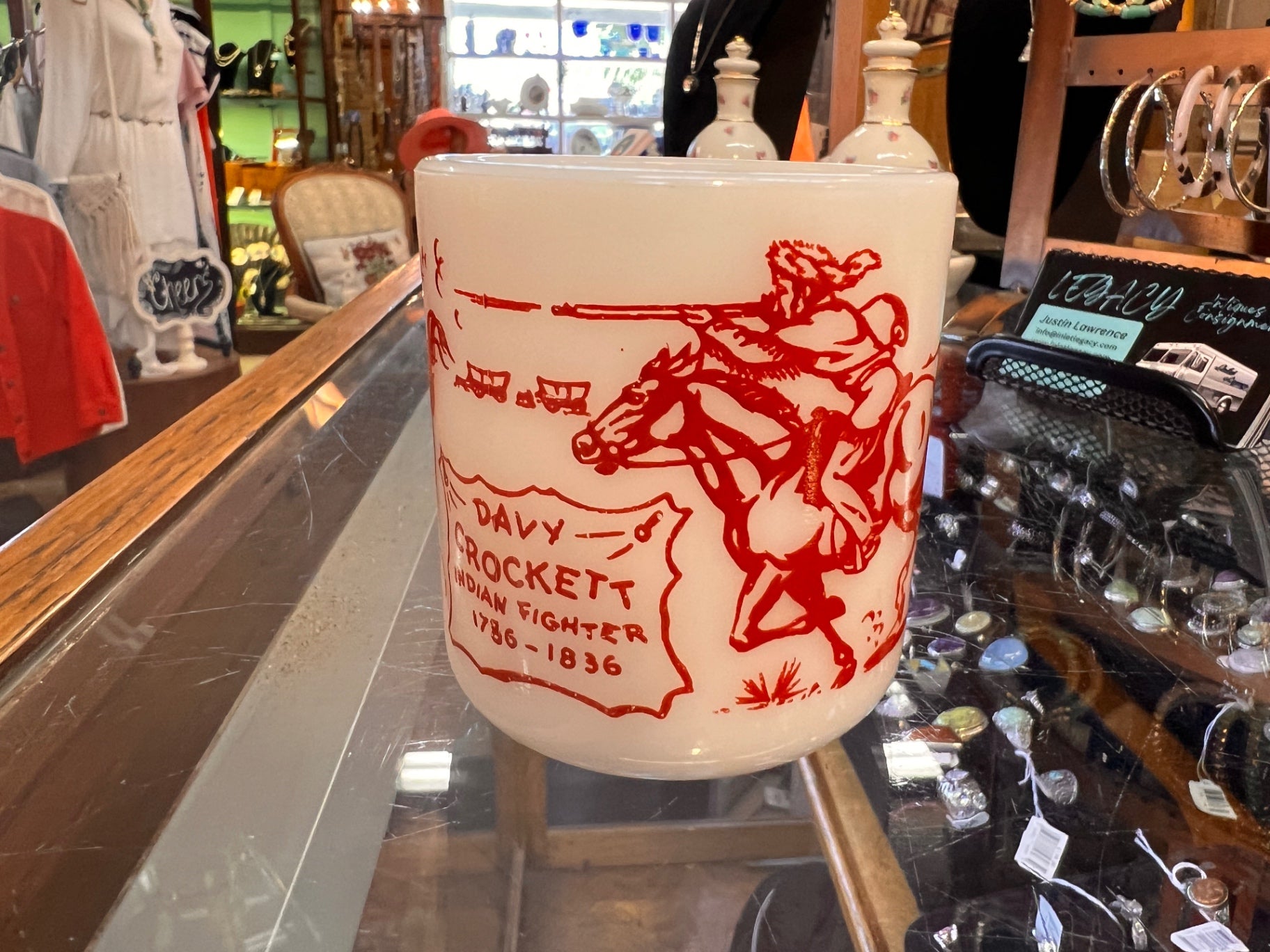 Ceramic Mug White with Red Print Ceramic