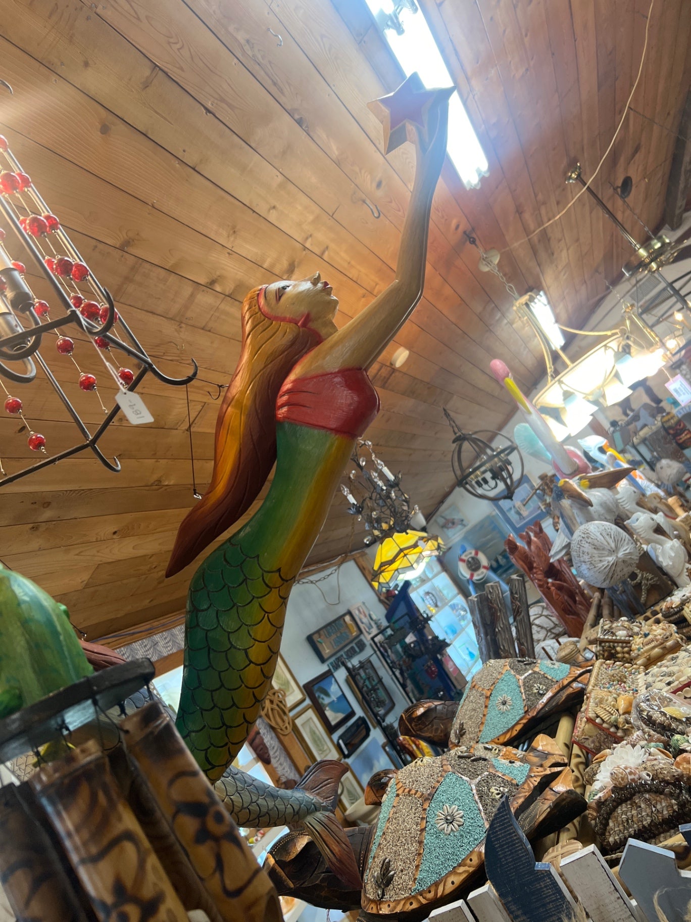 Decorative Figurine Multicolor (Green, Yellow, Red, Skin tone) Painted Wood or Resin (likely)