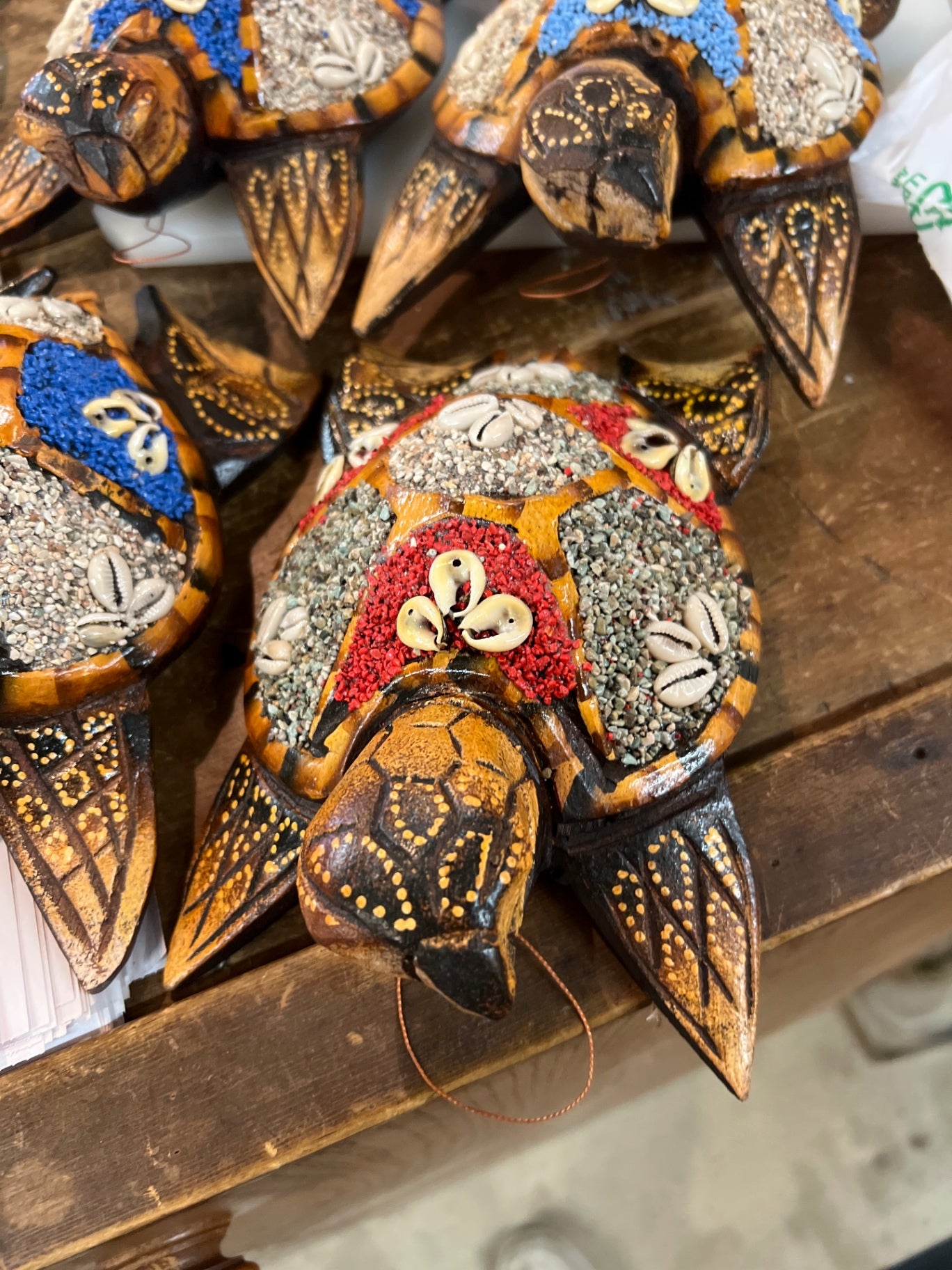 Decorative Woodcarving Multicolored (Black, Red, Blue, White, Gold) Wood