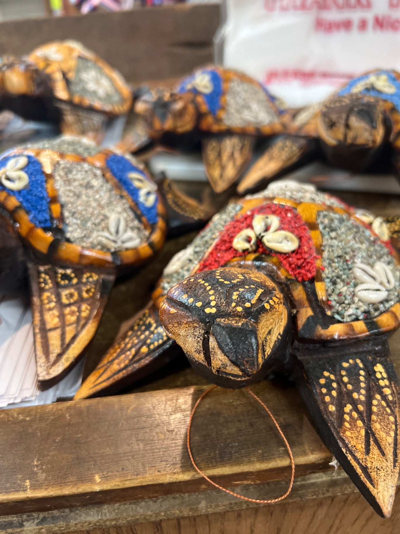 Decorative Woodcarving Multicolored (Black, Red, Blue, White, Gold) Wood