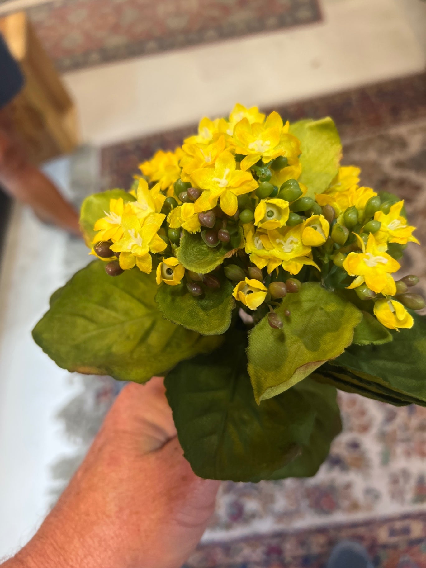 Artificial flower Yellow and green Fabric and plastic