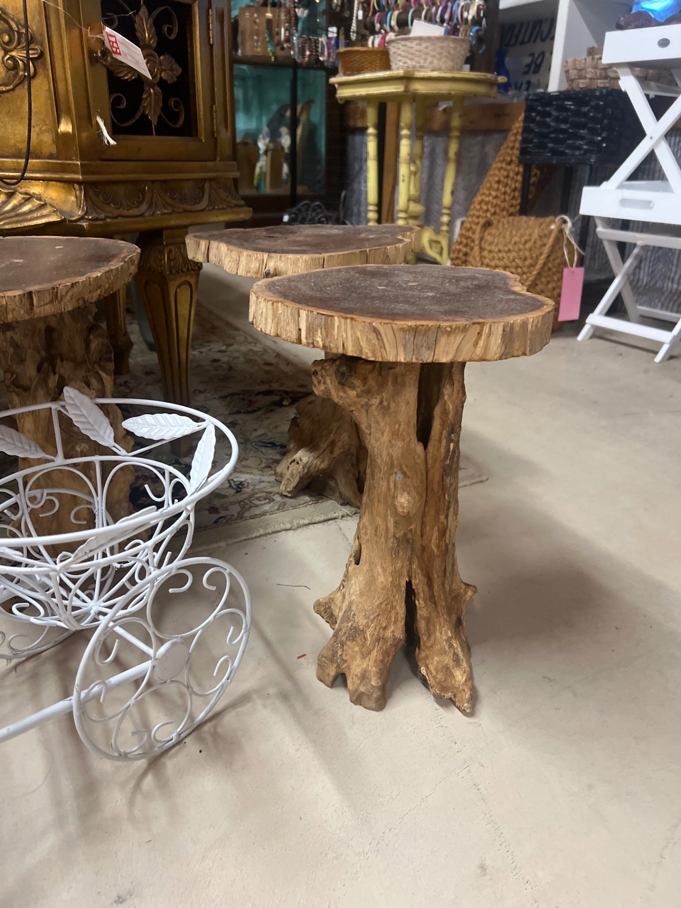 Side table Natural wood tones Wood