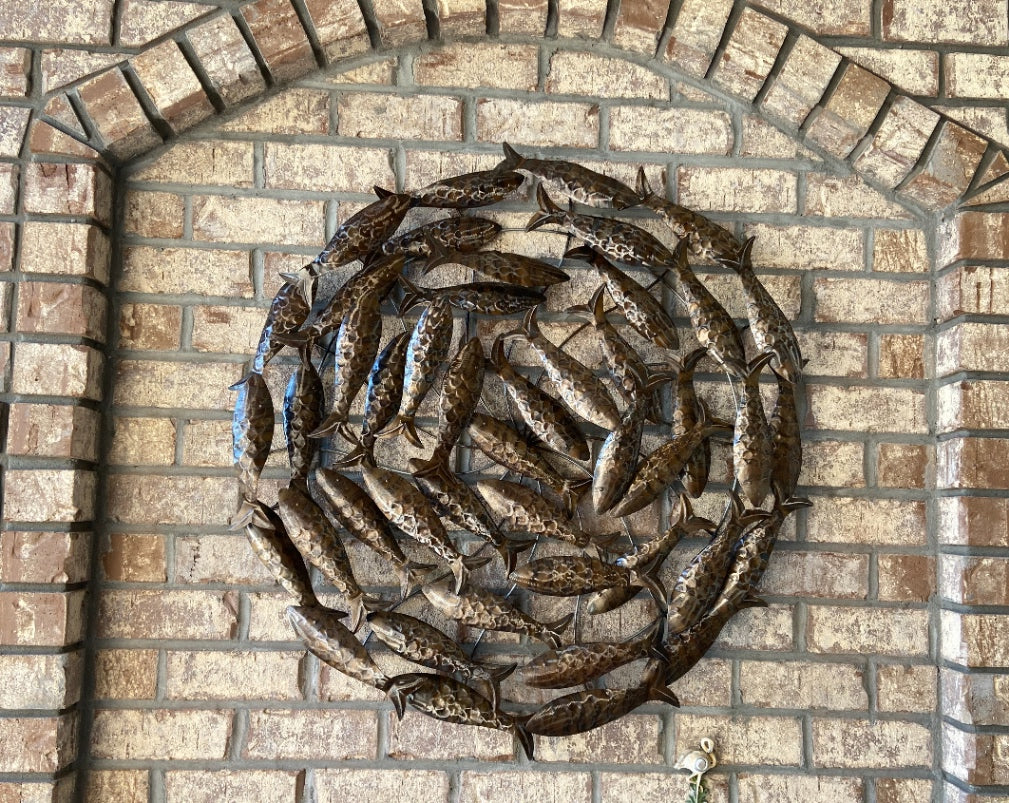 Round decorative metal wall art