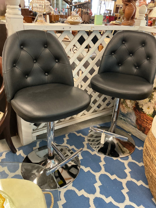 Bar stools Black Leather and metal