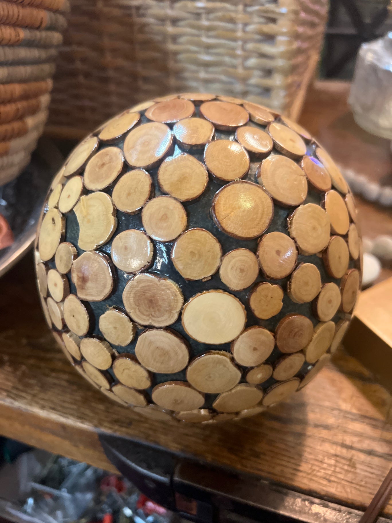 Decorative Object Beige/Brown Wood and possibly resin or ceramic