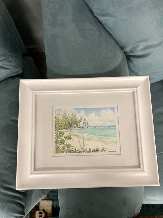 Framed Beach Watercolor