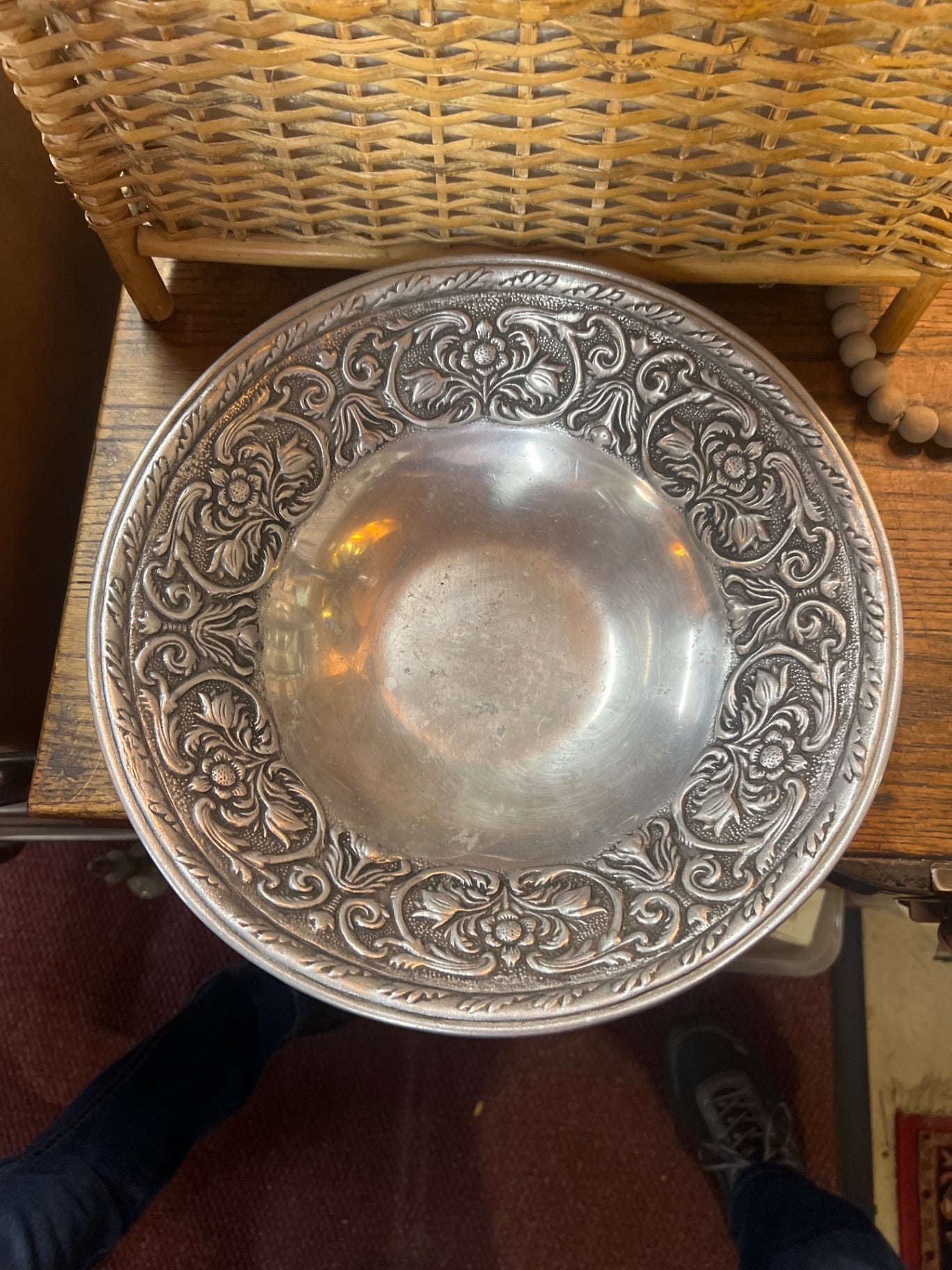 Decorative Plate Silver Metal