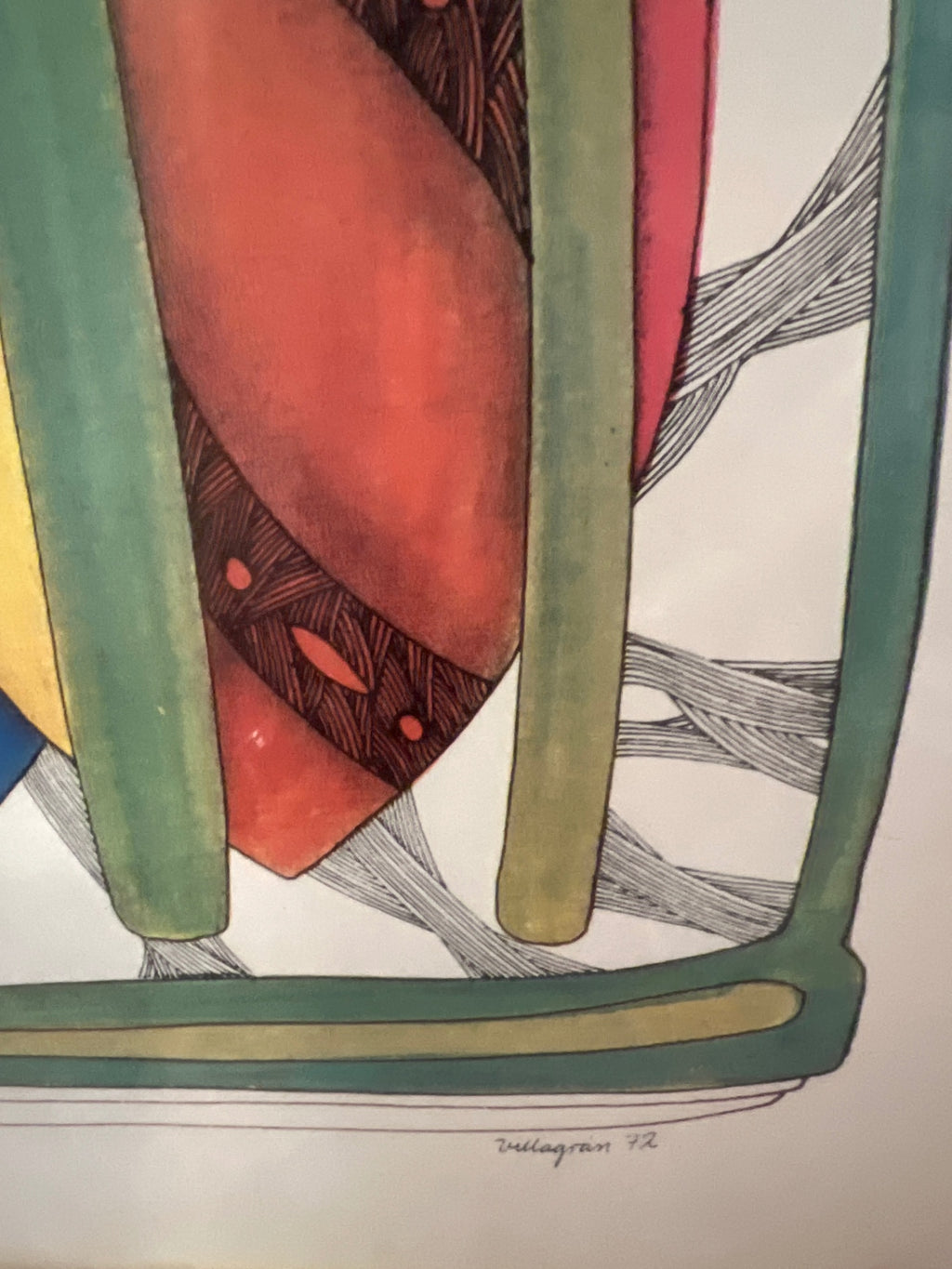 Framed Poster Multicolored Paper 24x30