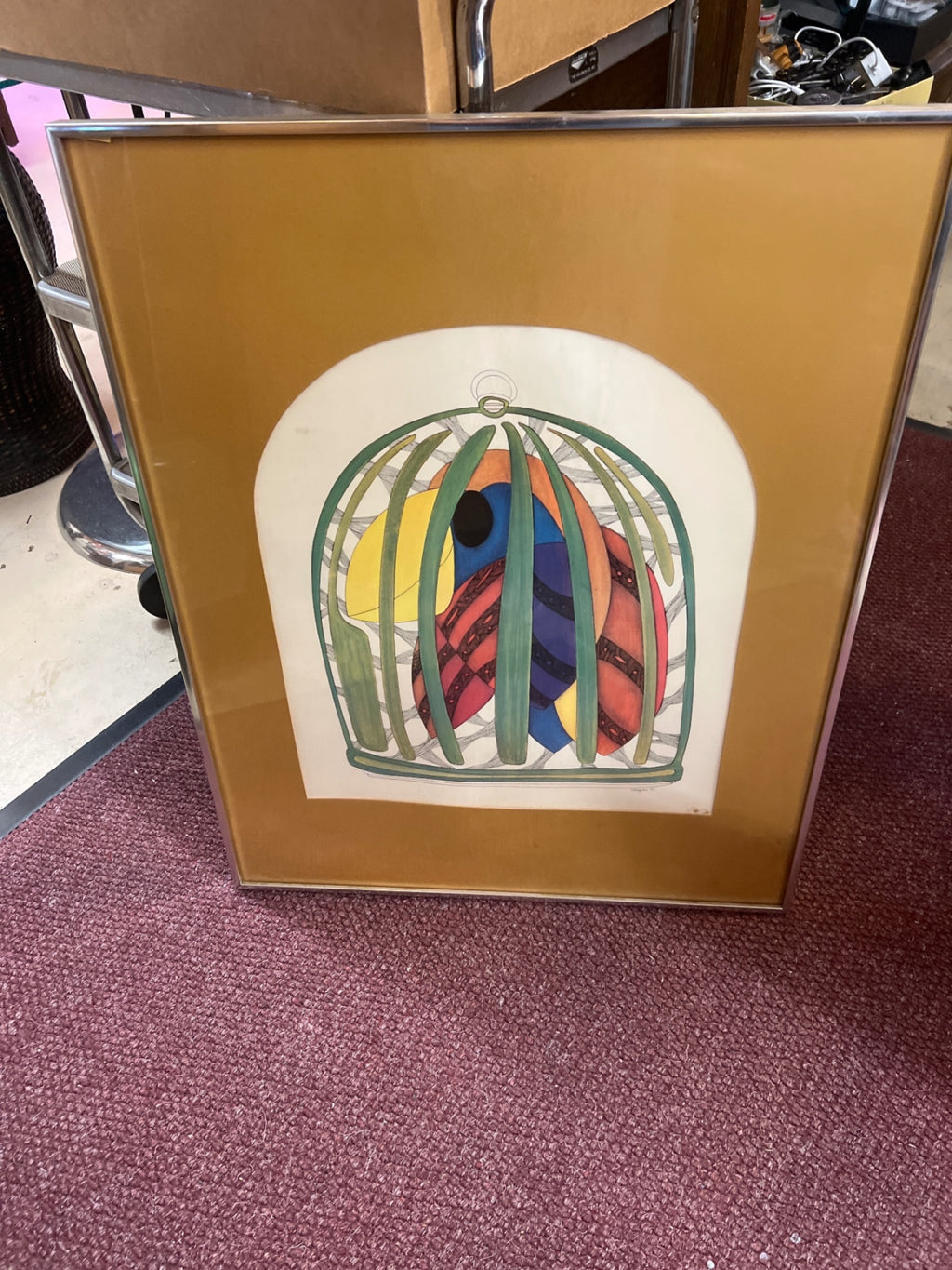 Framed Poster Multicolored Paper 24x30