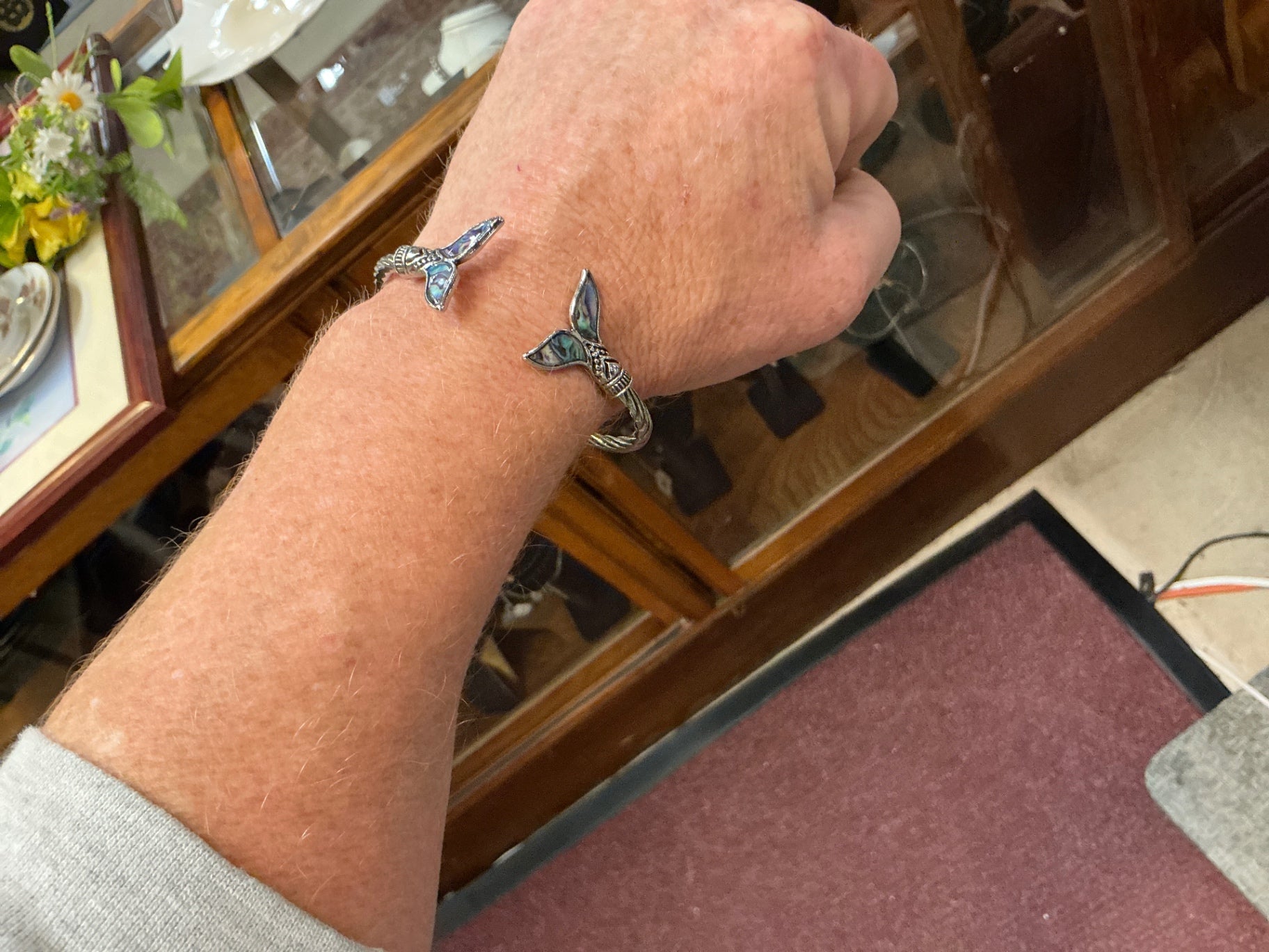 Bracelet Silver with blue accents Silver Metal