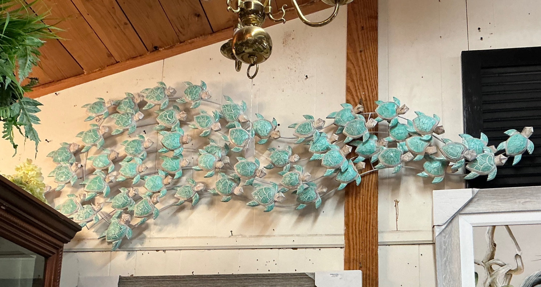 Decorative Wall Art Turtle Turquoise and beige