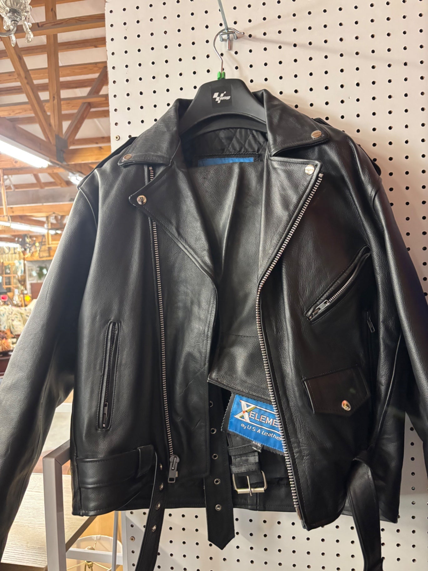 Leather jacket and chaps
