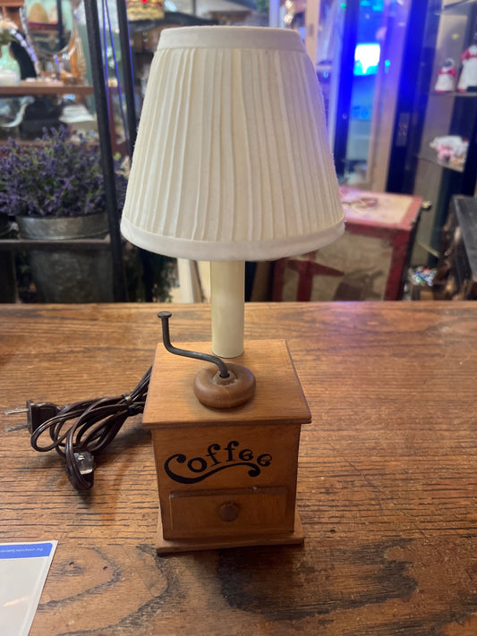 Coffee Table lamp Beige Wood, fabric