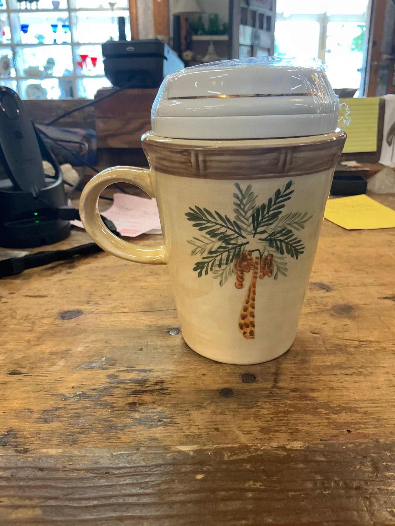Travel Mug Beige Ceramic