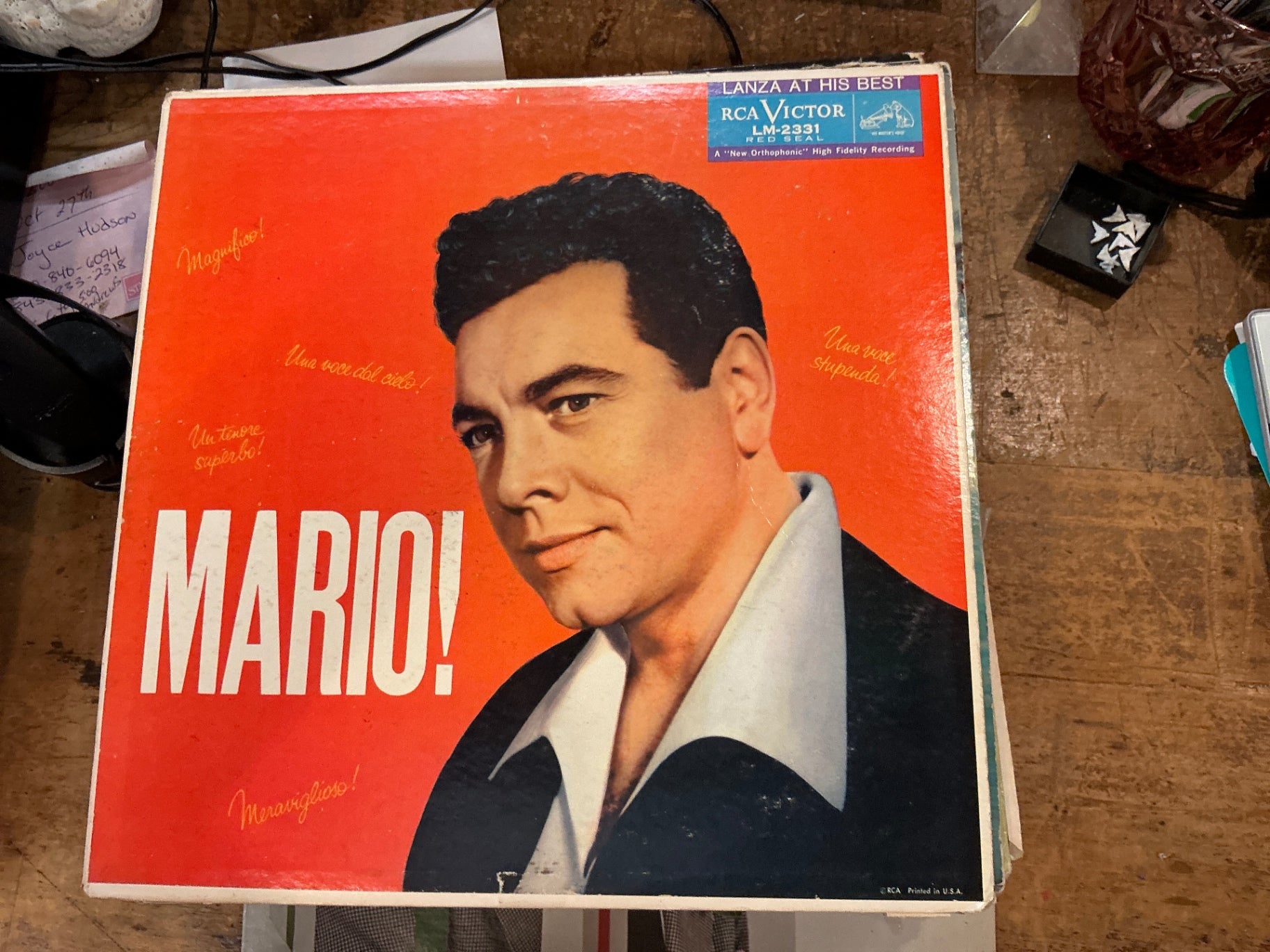 Vinyl Record Album Red, black, and white Vinyl, cardboard