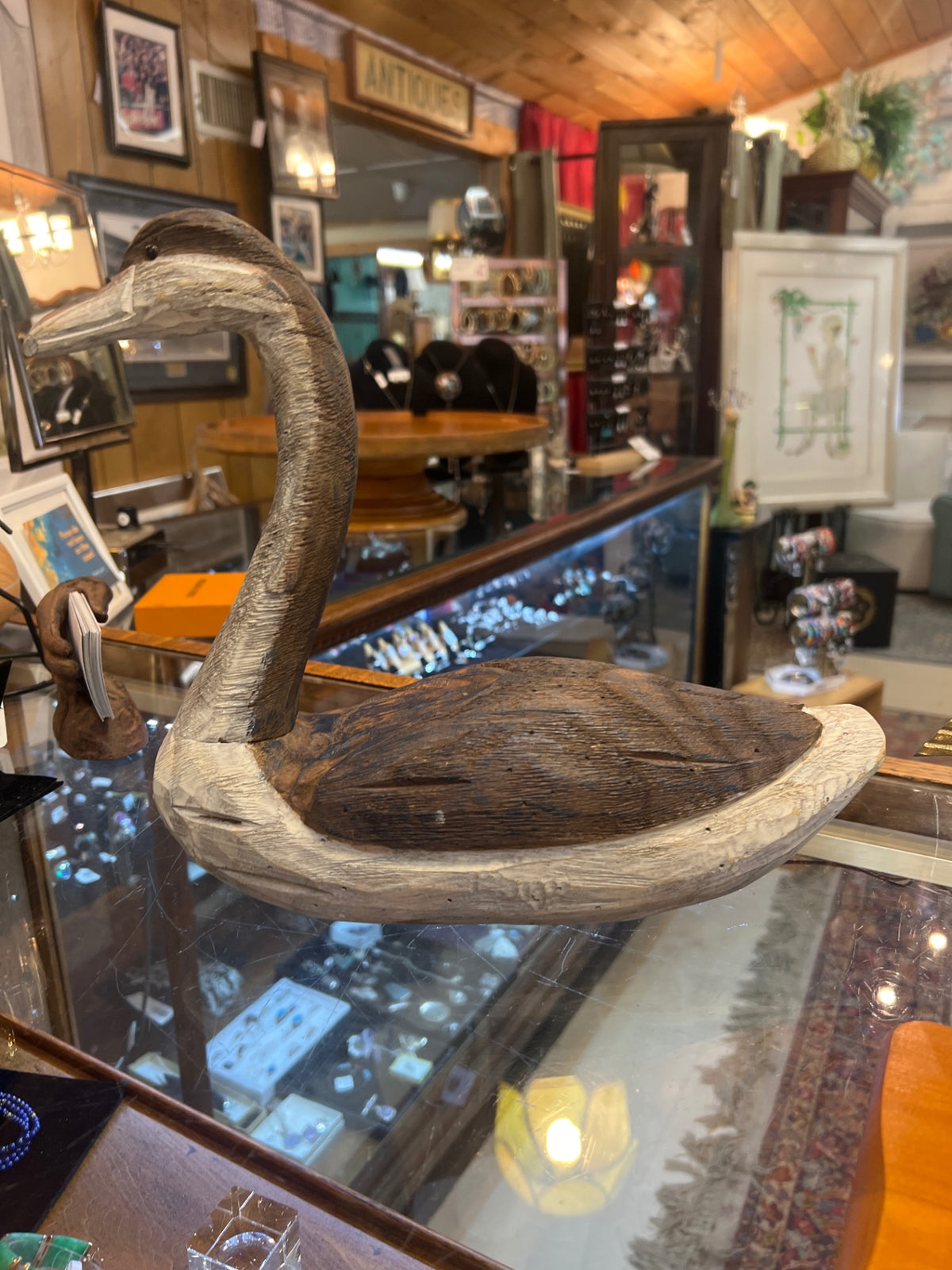 Decorative Wooden Swan Natural wood tones Wood