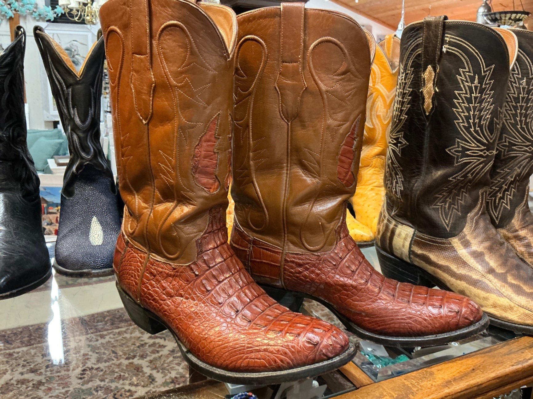 Western boots Brown and Beige Leather 10.5