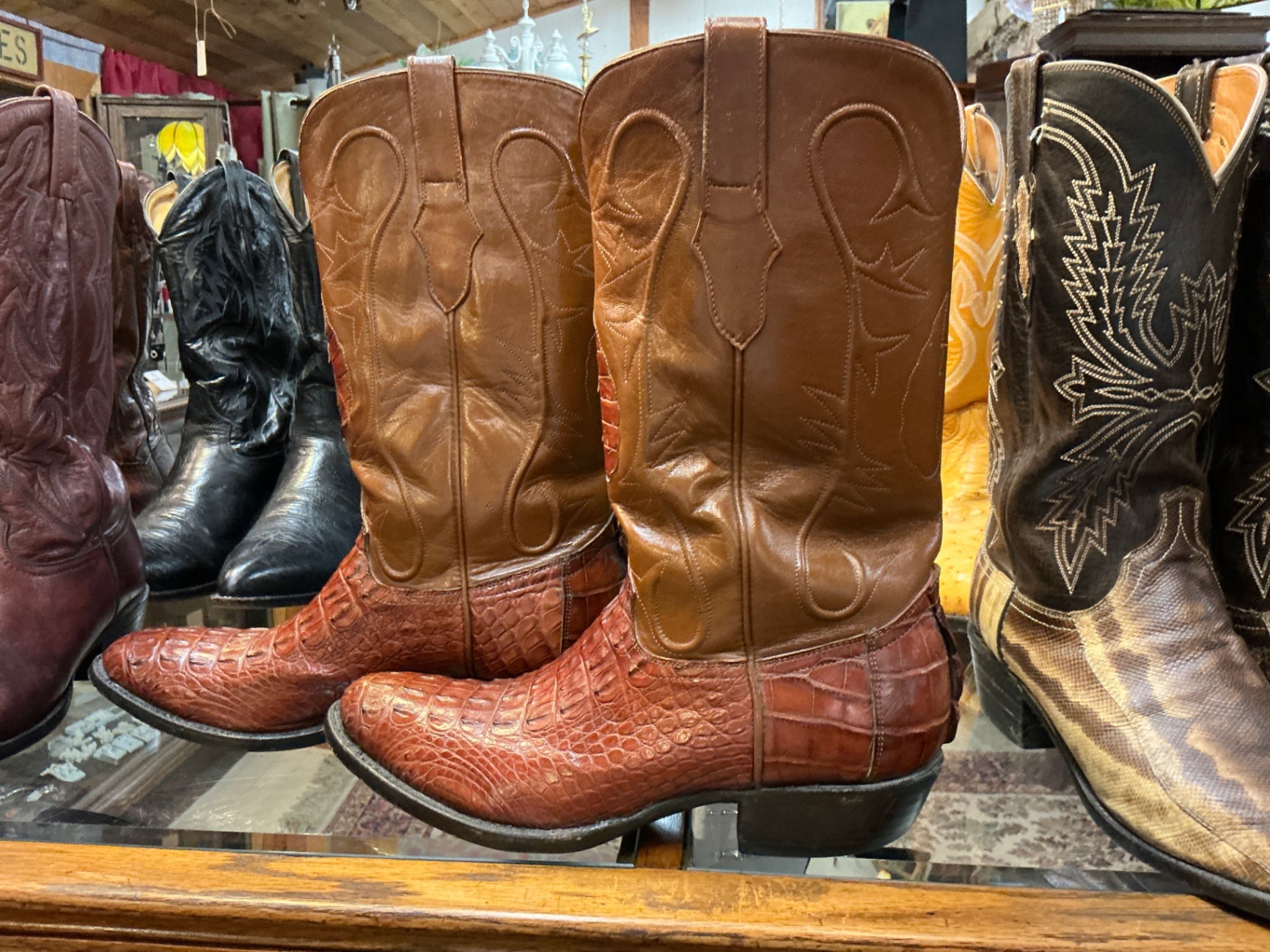 Western boots Brown and Beige Leather 10.5