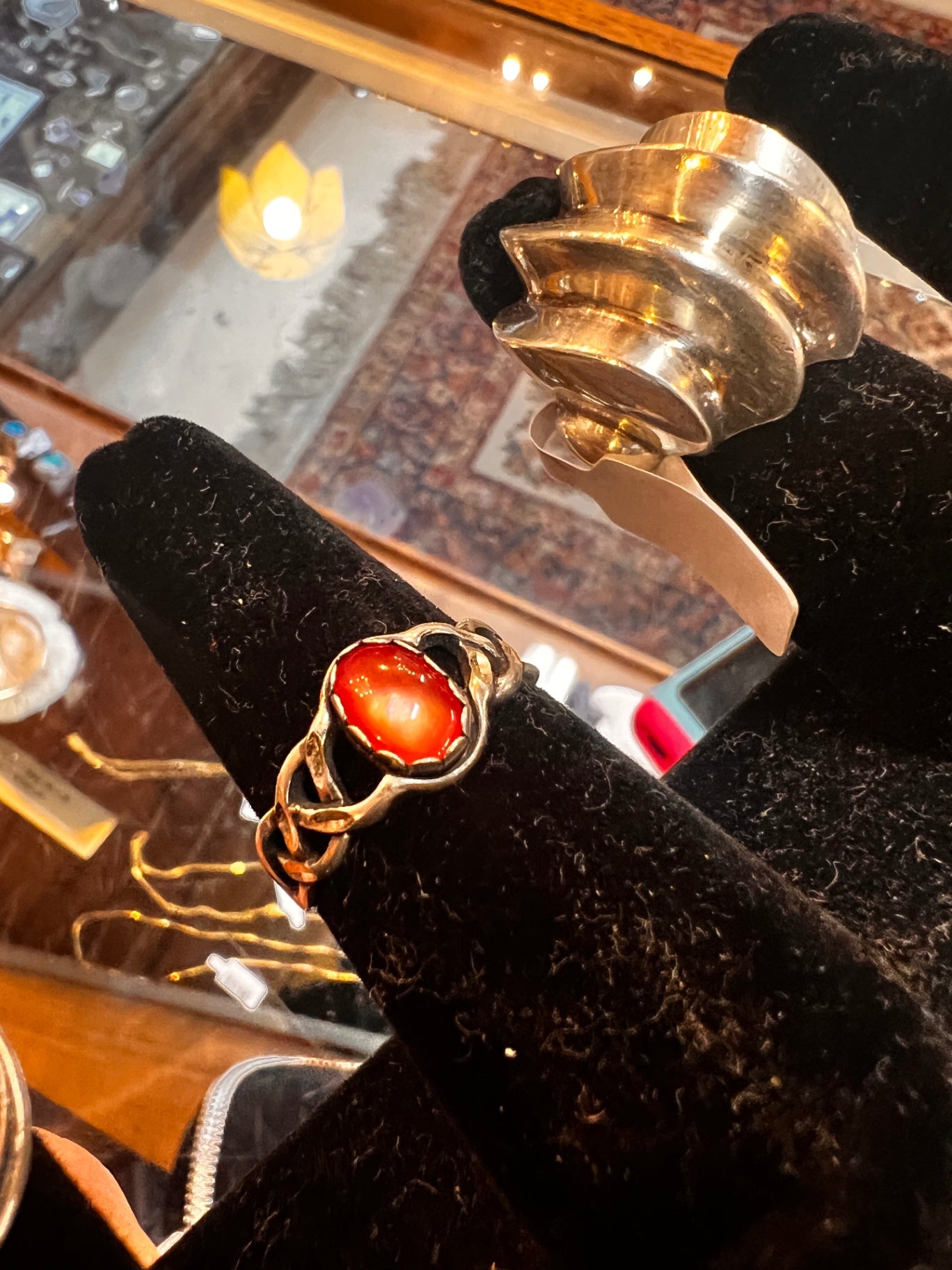 Ring Red Metal and Stone 9