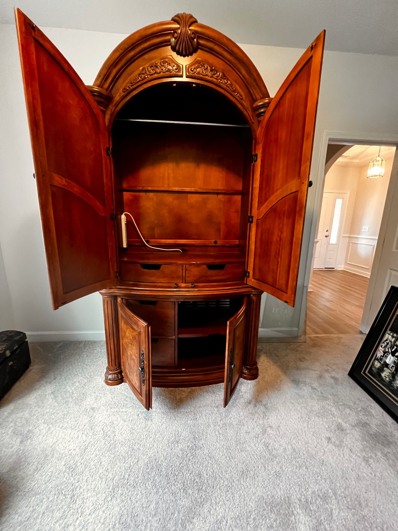 AICO by Michael Amini Monte Carlo pecan armoire