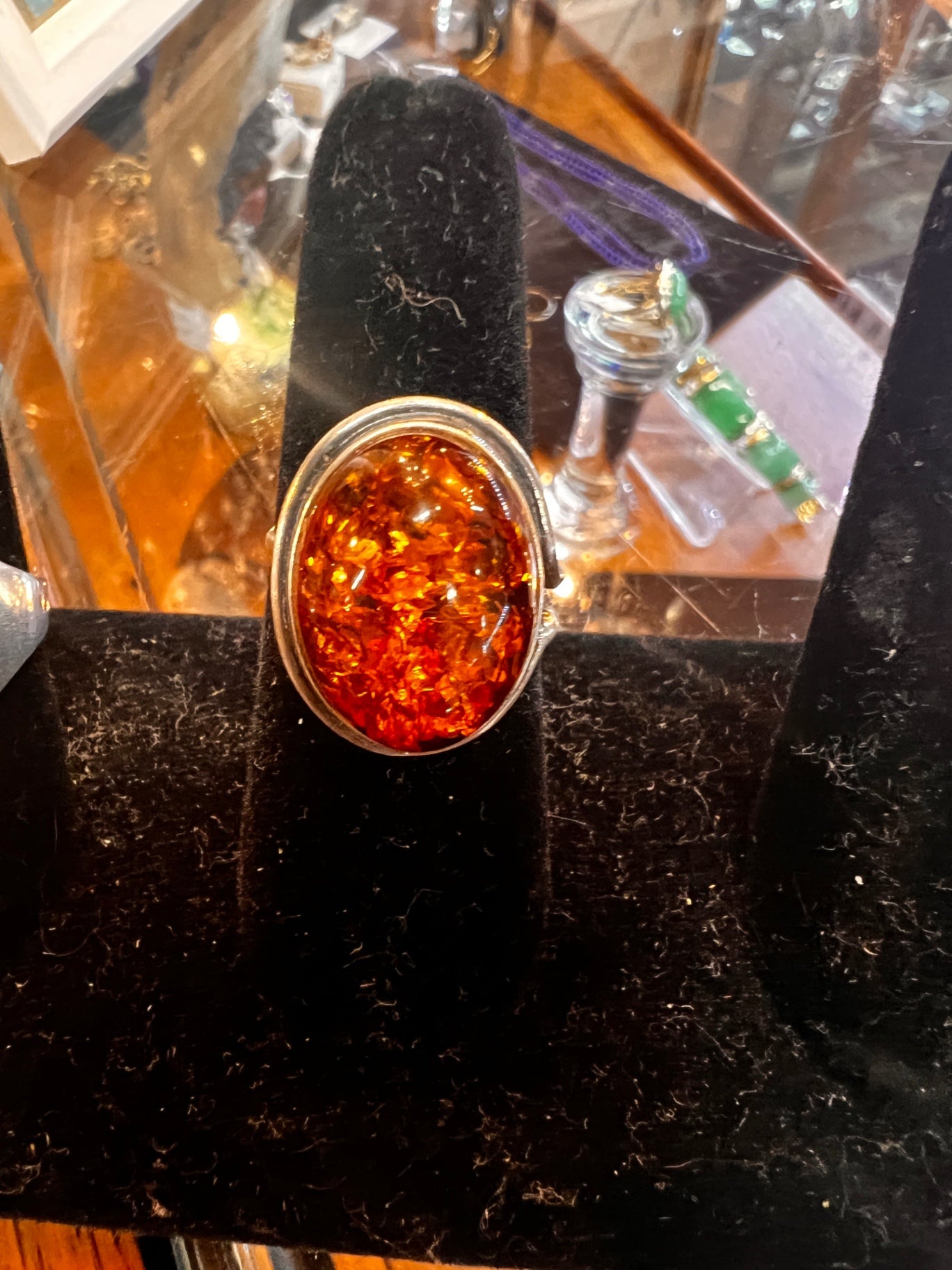 Ring Amber Silver 8.25