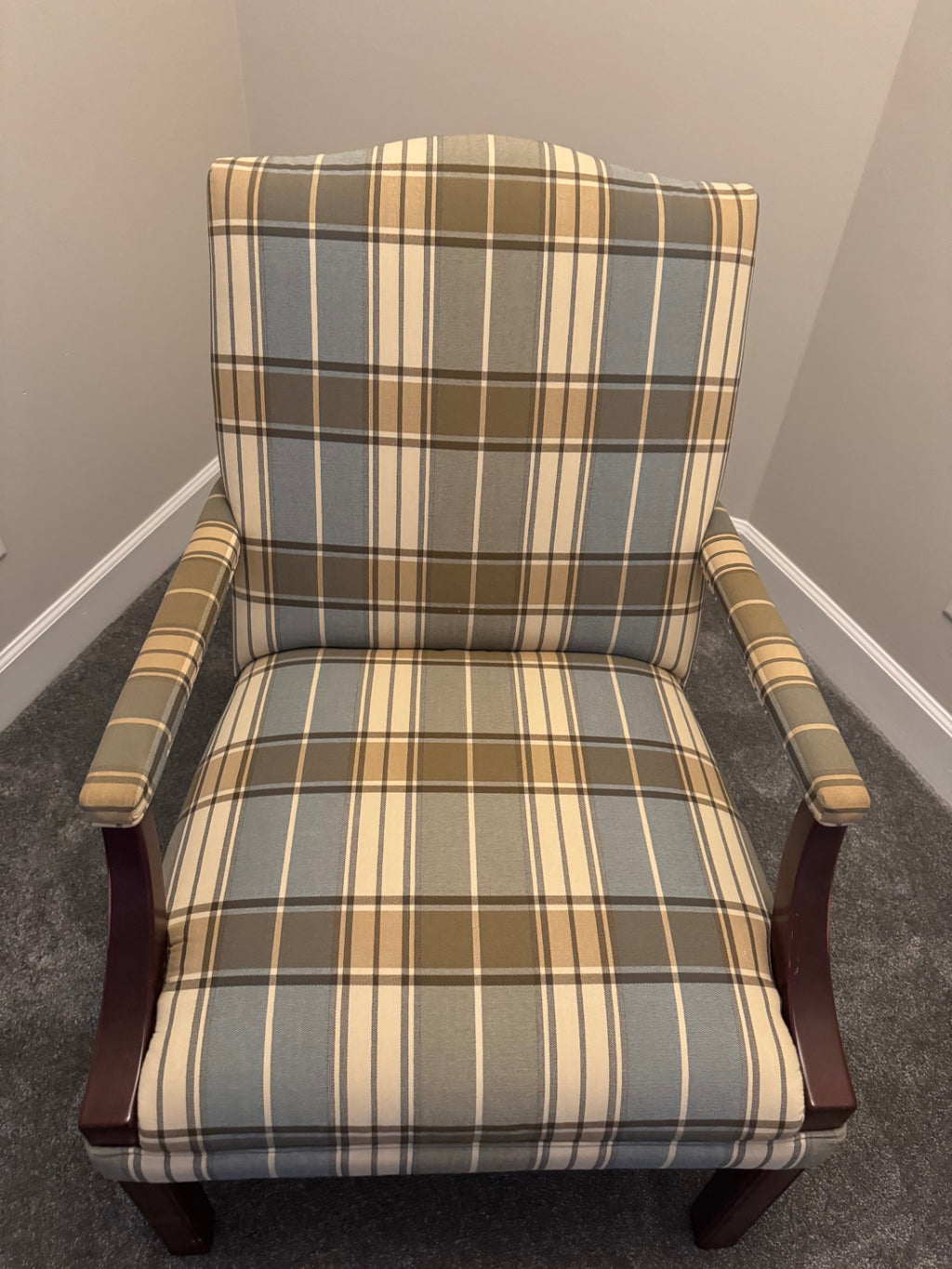 Armchair Multicolor (beige, blue, brown, white) Fabric, wood