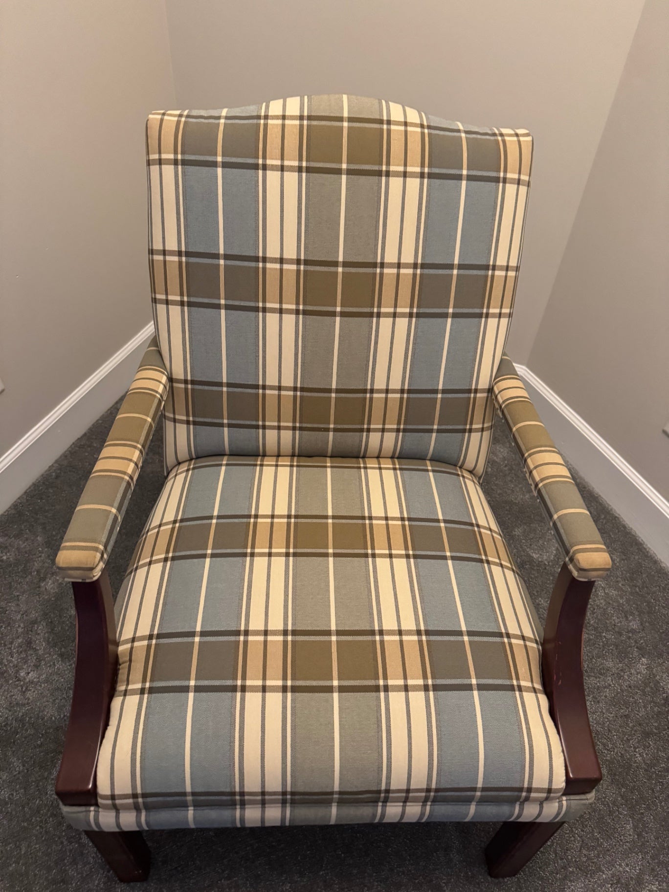 Armchair Multicolor (beige, blue, brown, white) Fabric, wood