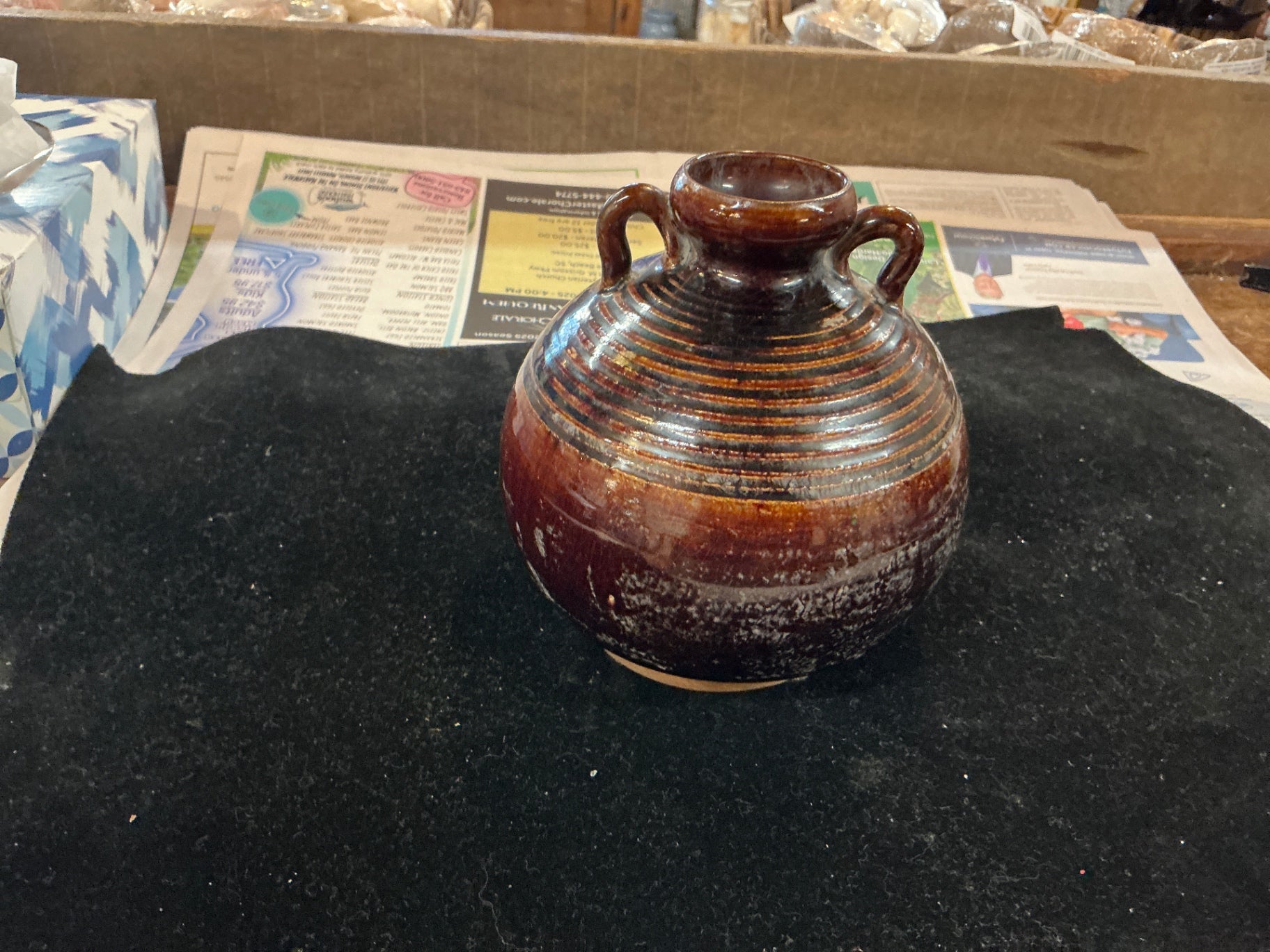 Vase Brown and black Ceramic JCL