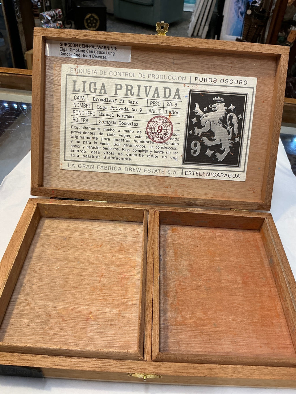 Wooden jewelry or cigar box Natural wood tone Wood