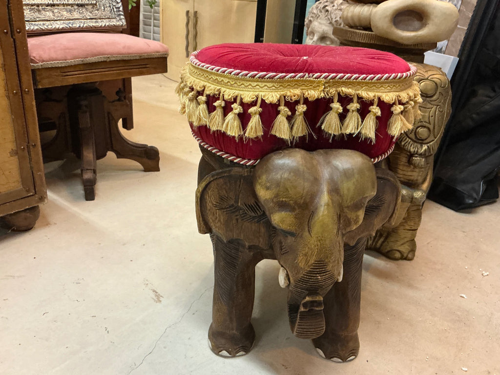 Elephant Stool with Cushion