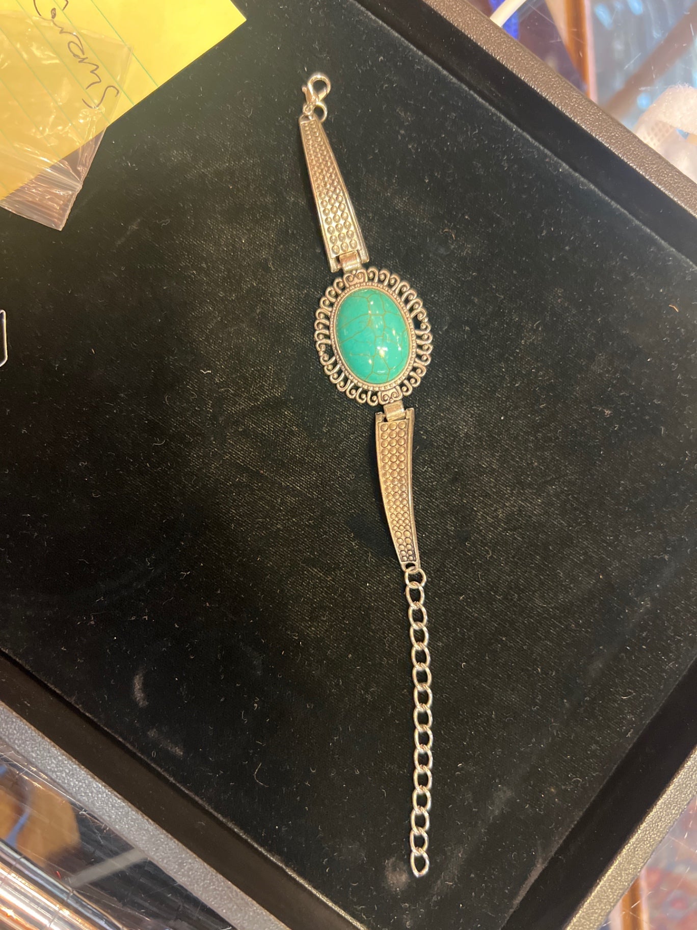 Bracelet Turquoise Silver/Metal alloy with turquoise stone
