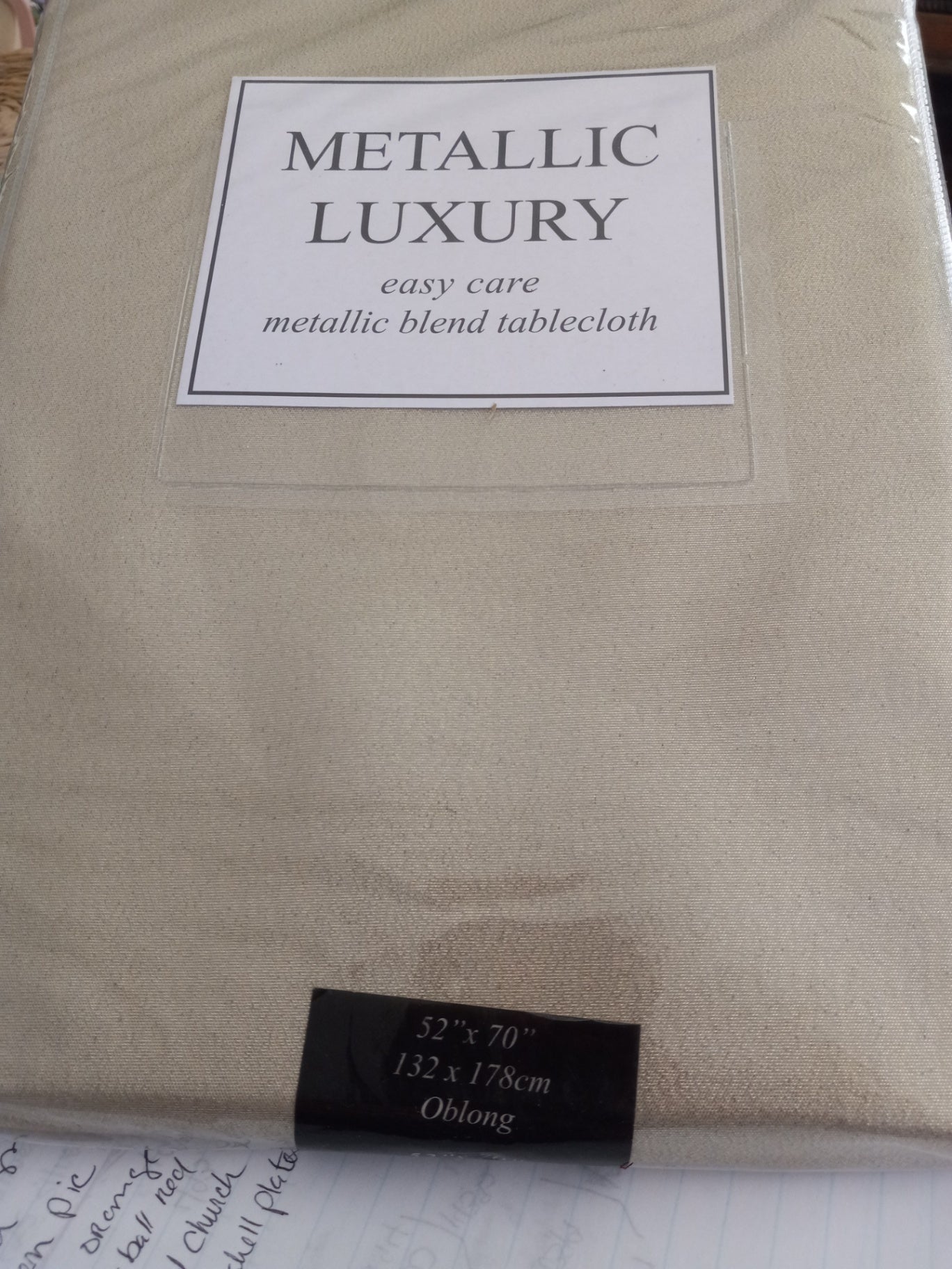 Champagne gold table cloth dsc