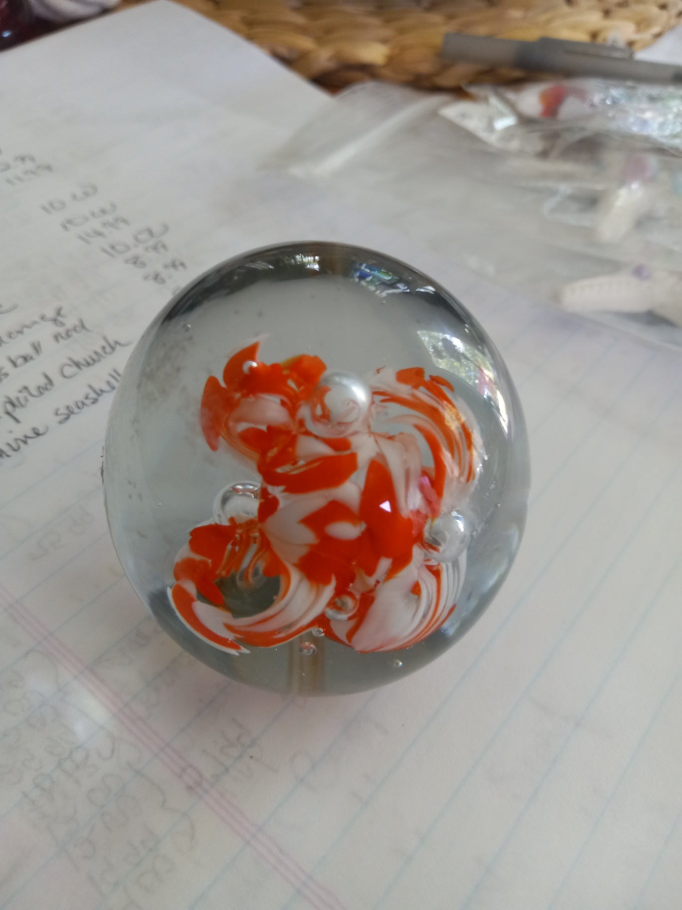 Sm orange paperweight