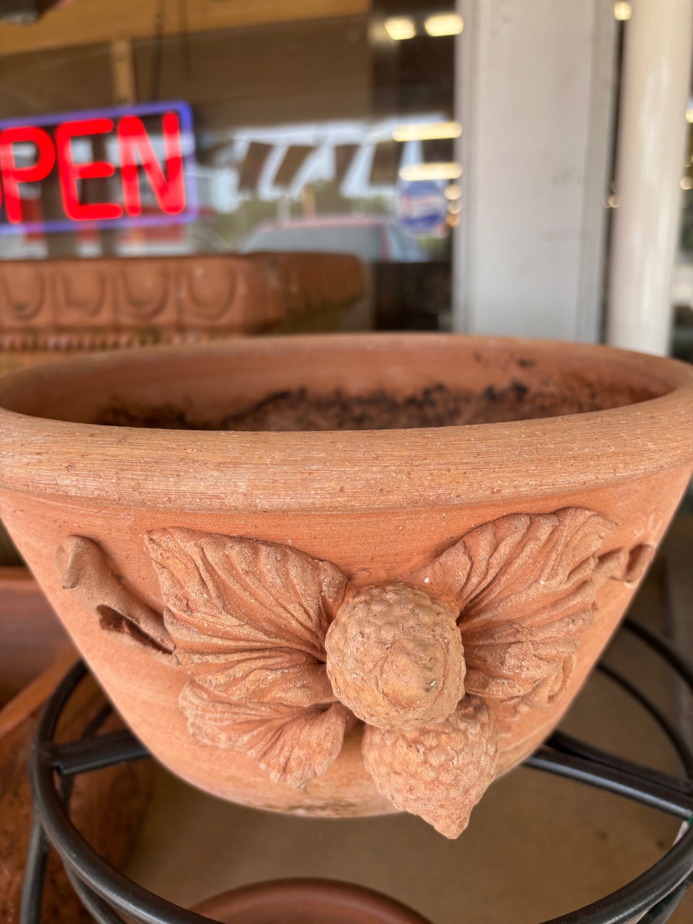 Terracotta Plantar w/ Floral Motif