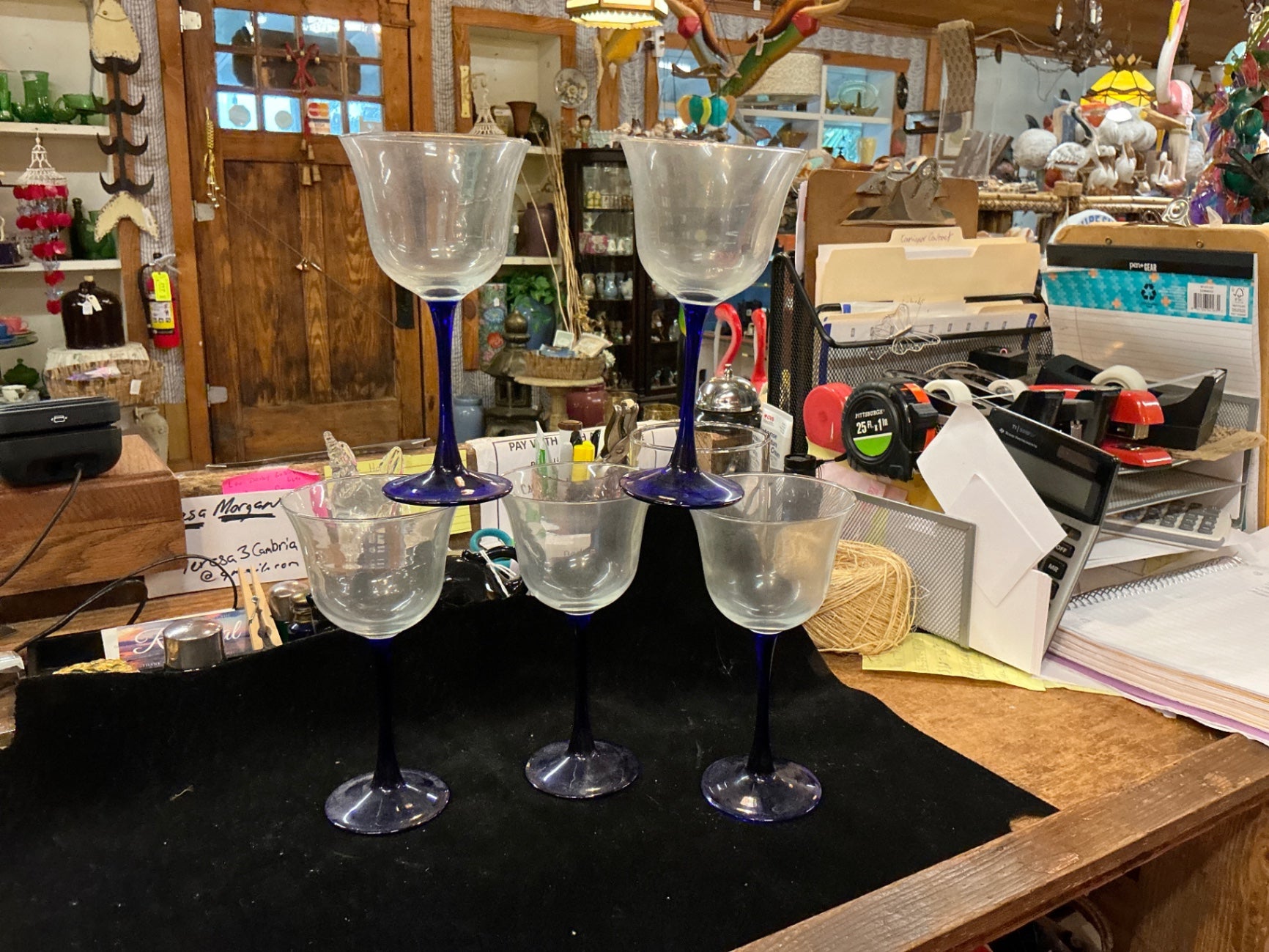 Blue Accents Glasses set of 5 jcl