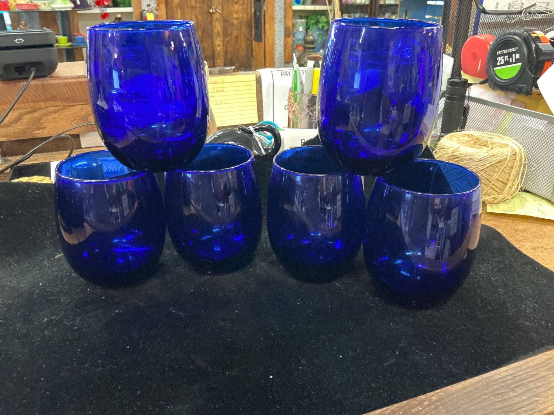 Glassware Blue Glass set 0f 6 jcl