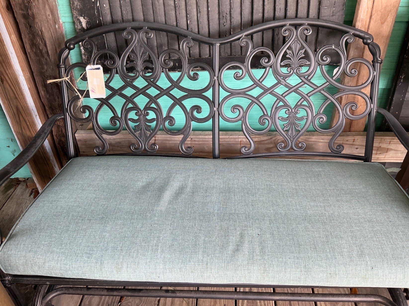 Garden Bench Black Metal