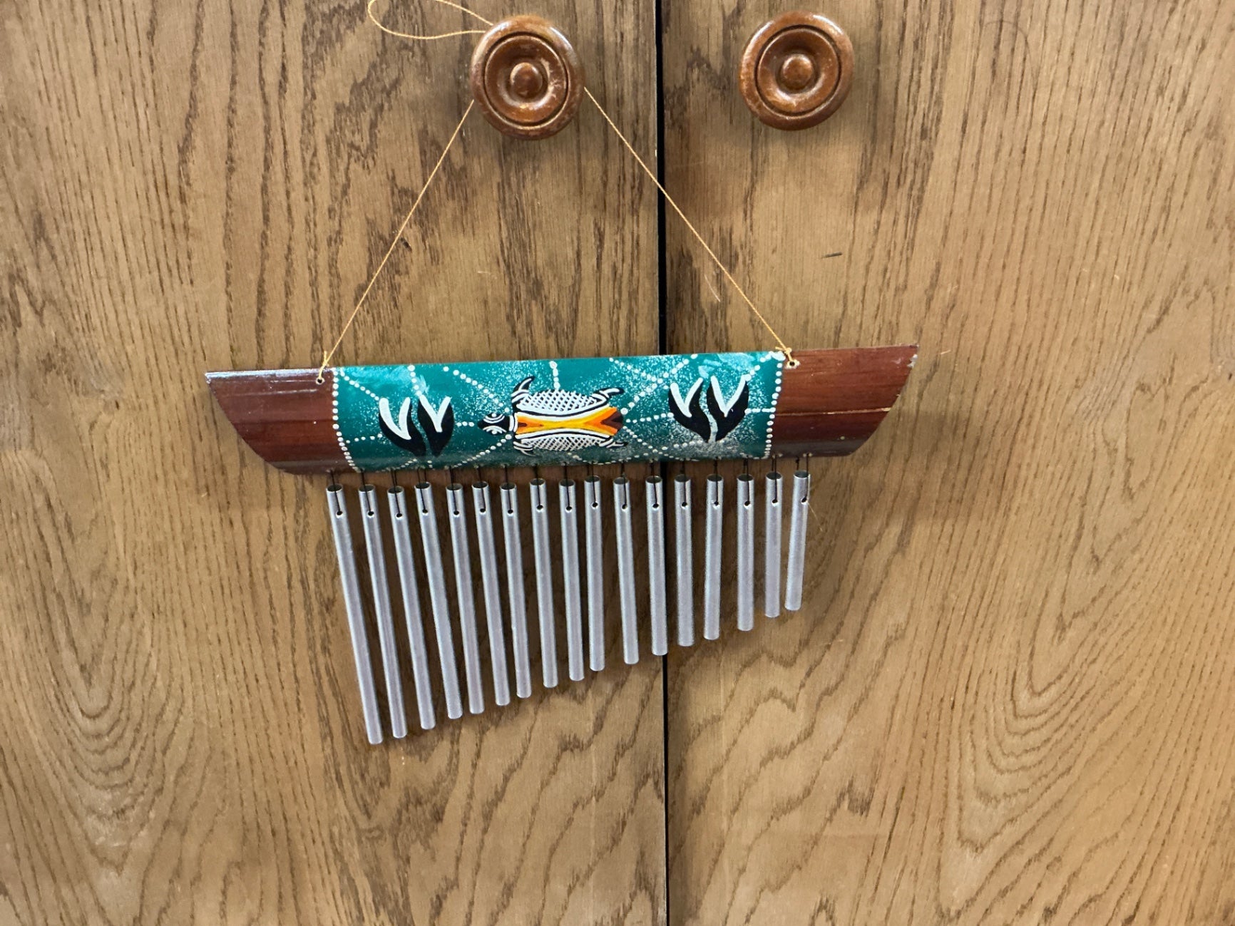 Decorative Wall Hanging Multicolor Wood, Metal, Paint