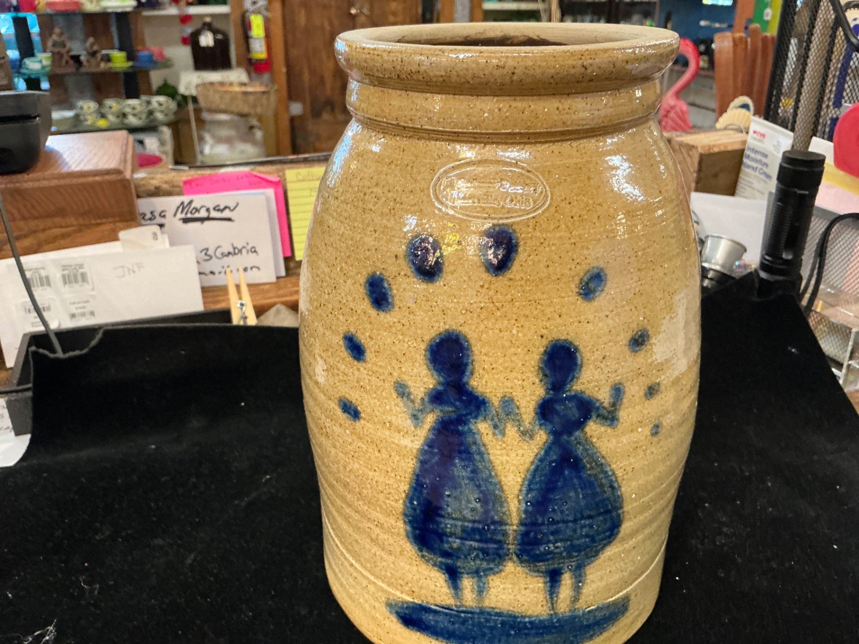 Blue Ceramic crock