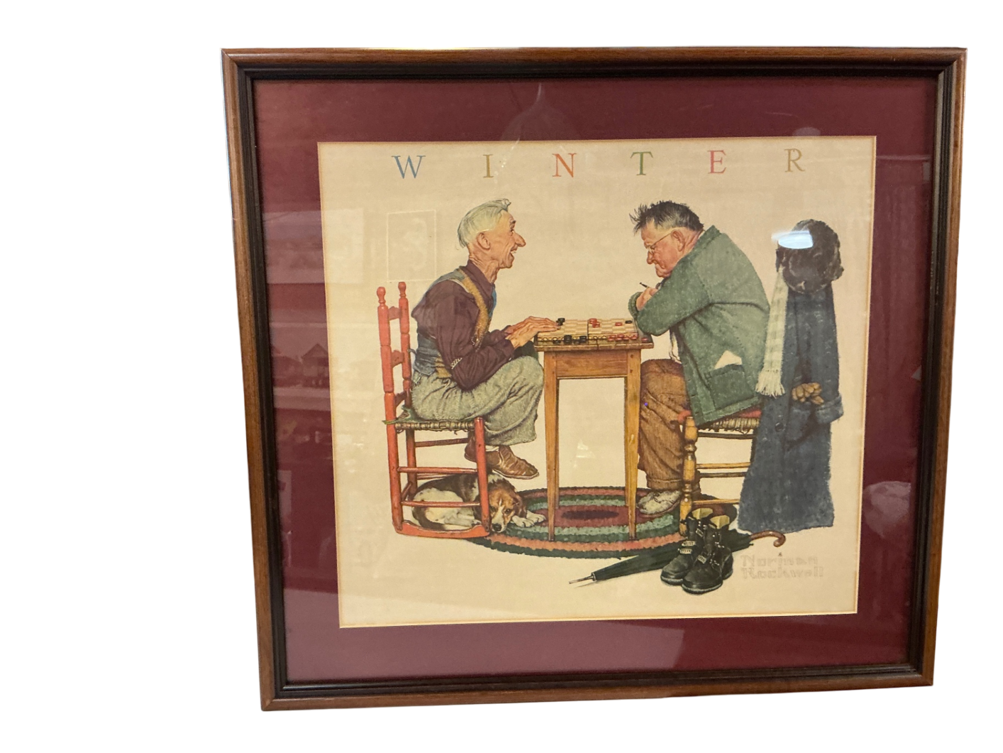 Art Print Multicolor Print on paper with wooden frame