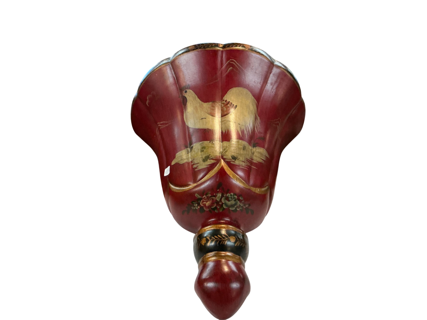 Decorative Plant Hanger Red, Gold, Black Ceramic