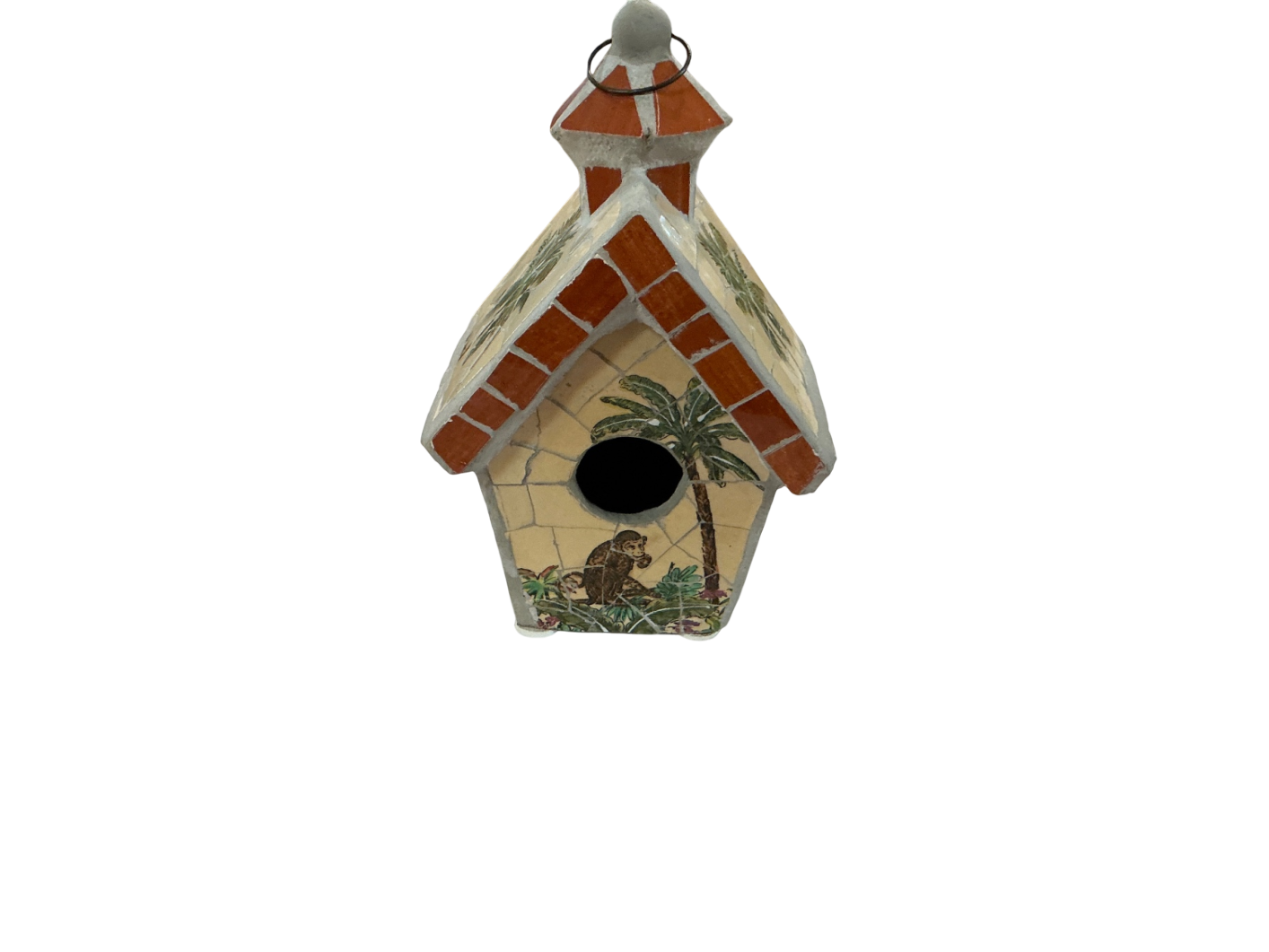 Decorative Birdhouse Multicolor Ceramic