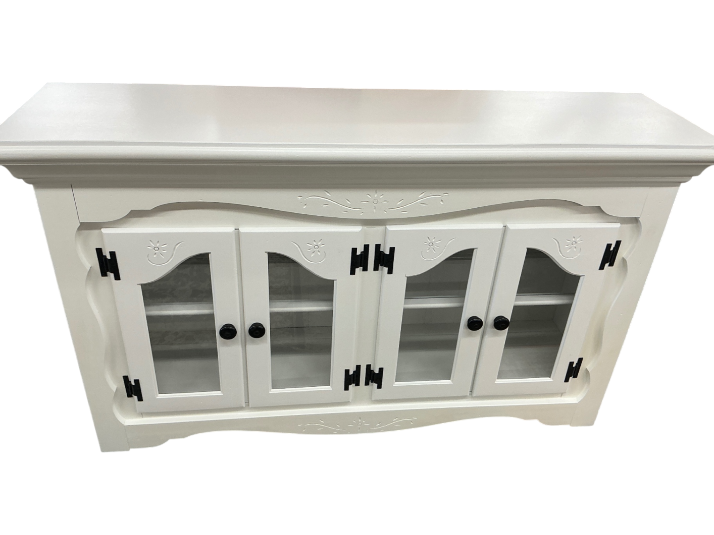 Side Table White Wood/Glass GPH/JCL